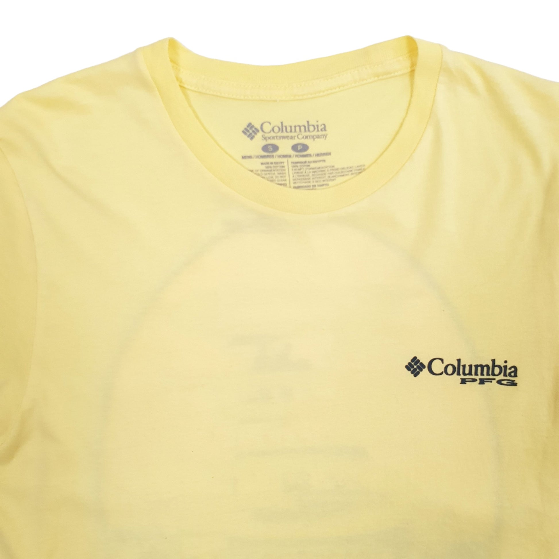 Mens Yellow Columbia Sportswear Performance Fishing Gear Short Sleeve T Shirt