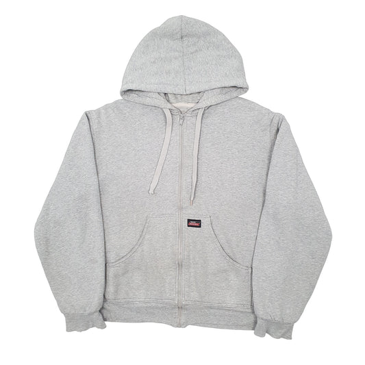 Mens Grey Dickies Hoodie Full Zip Jumper