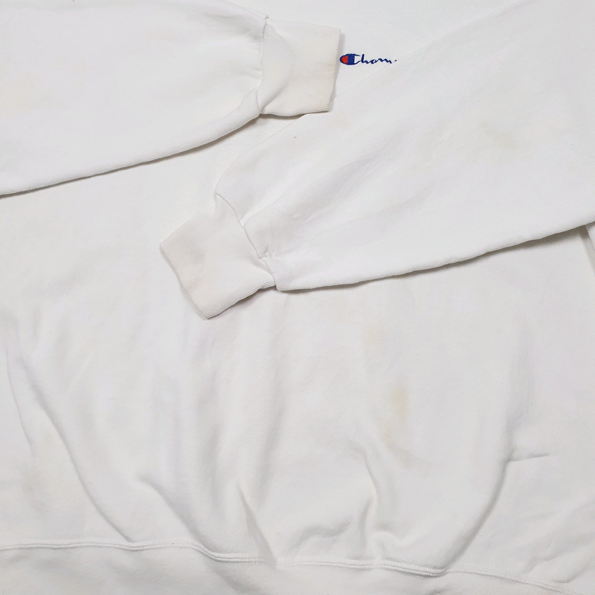 Mens White Champion  Crewneck Jumper