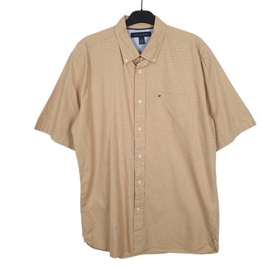 Tommy Hilfiger Short Sleeve Regular Fit Check Shirt Brown