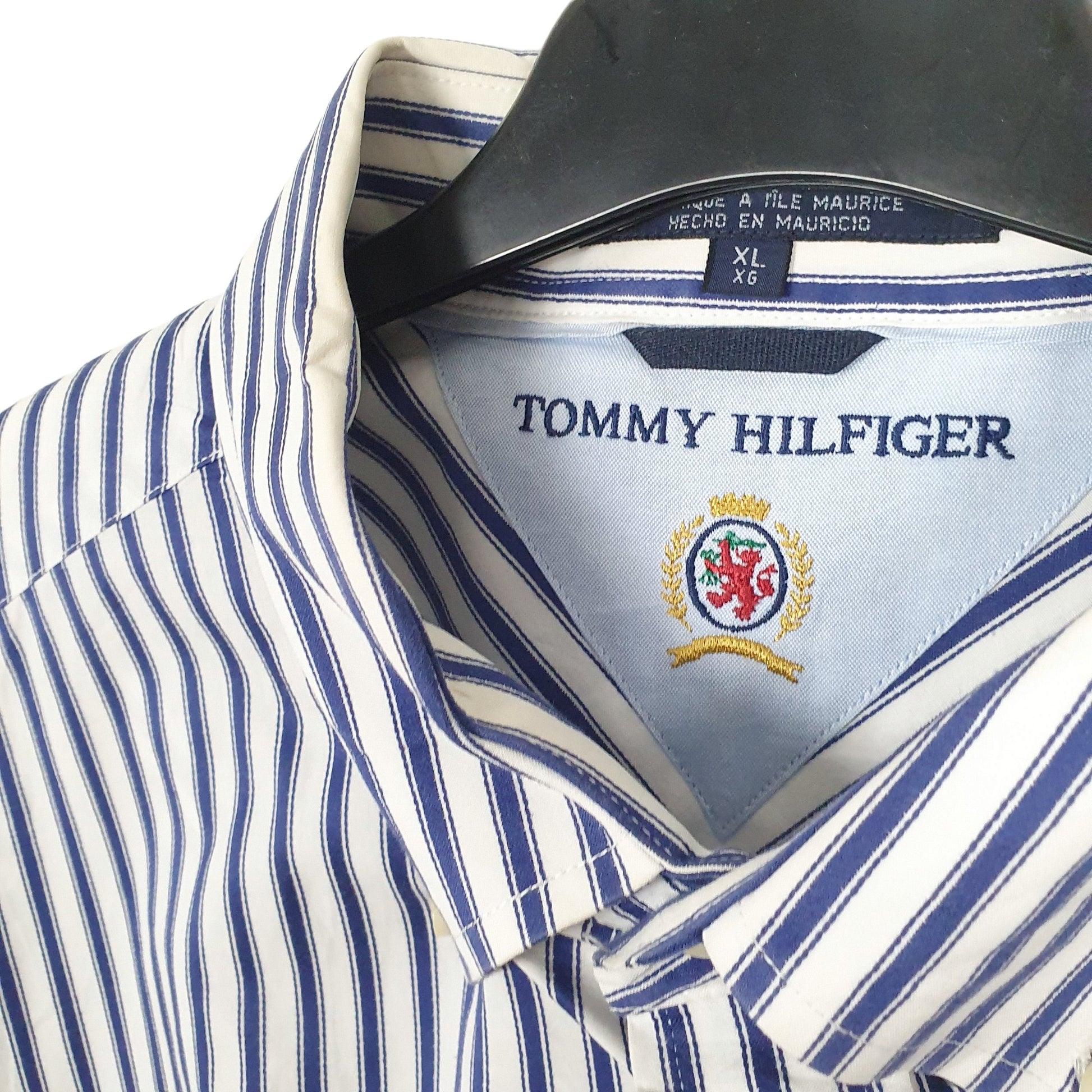 Tommy Hilfiger Long Sleeve Regular Fit Pinstripe Shirt Blue