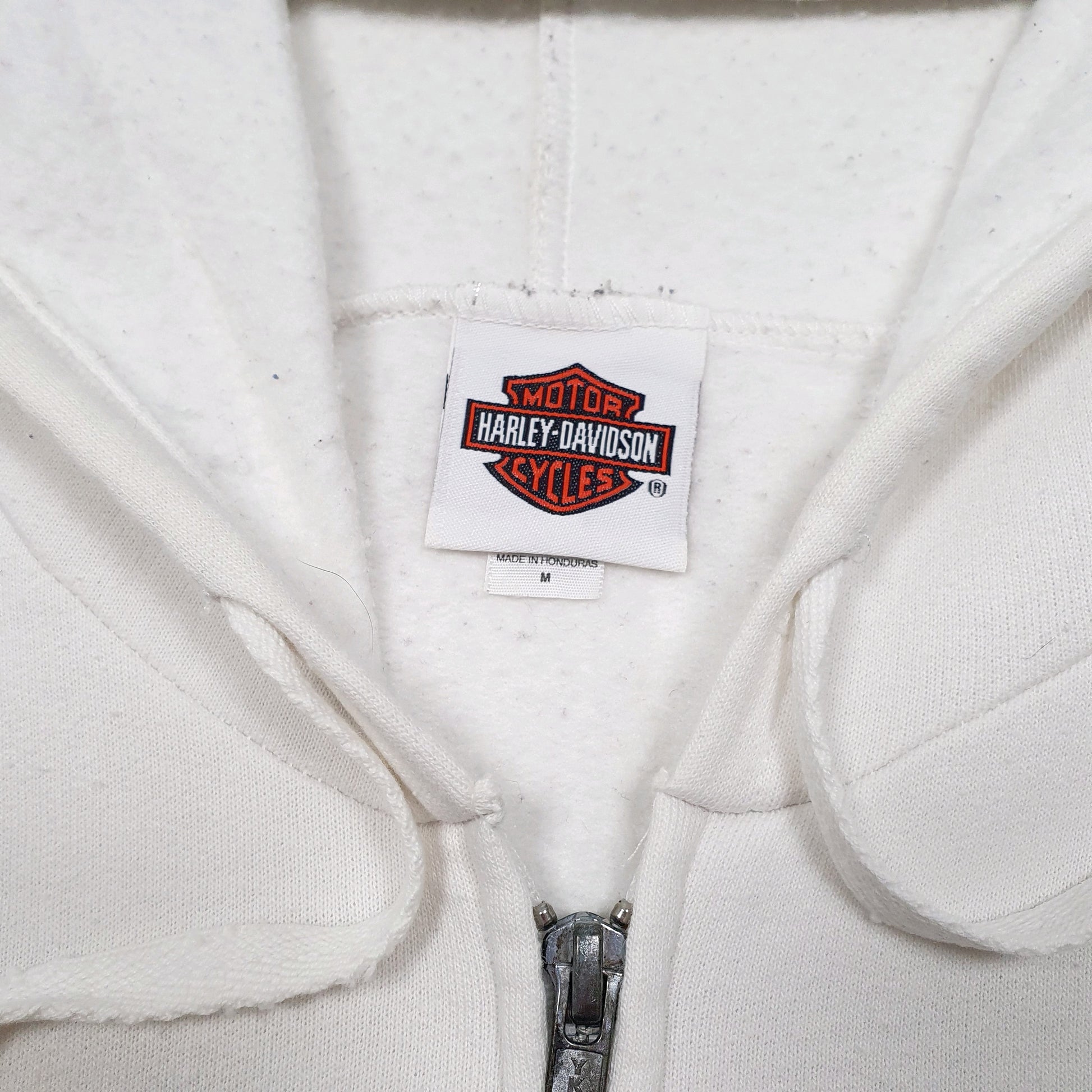 Womens White Harley Davidson Hoodie Biker Motorcycles California Anaheim Full Zip Jumper