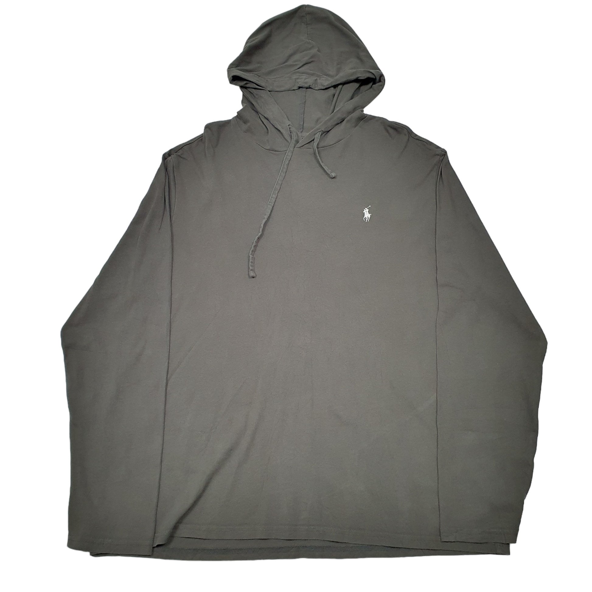 Mens Grey Polo Ralph Lauren Hooded Long Sleeve T Shirt