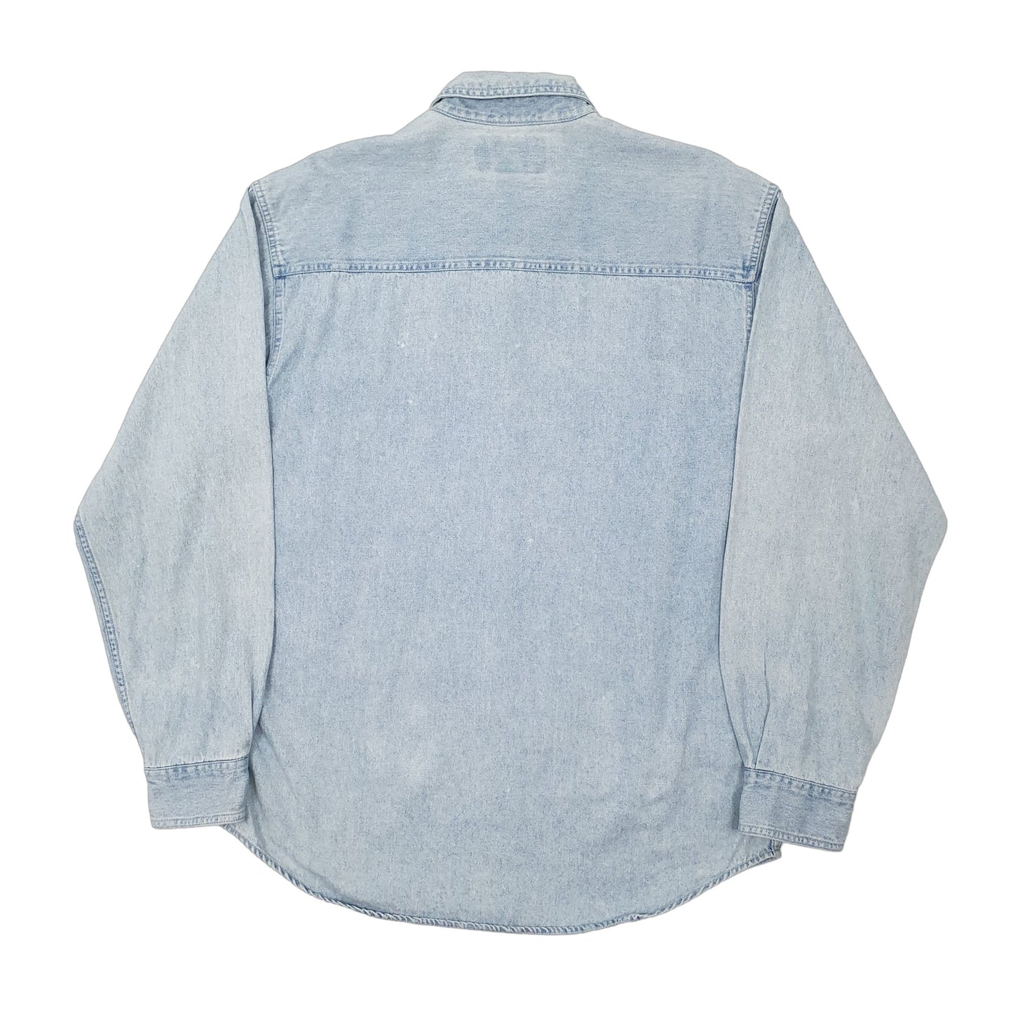 Mens Blue Harley Davidson Motorcycles Denim Overshirt Shacket Jacket Long Sleeve Shirt