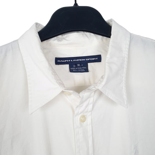 Womens White Ralph Lauren Oxford Long Sleeve Shirt