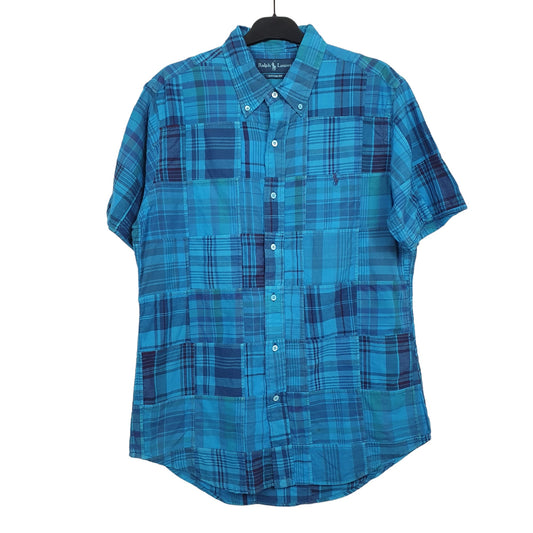 Ralph Lauren Short Sleeve Custom Fit Check Shirt Blue