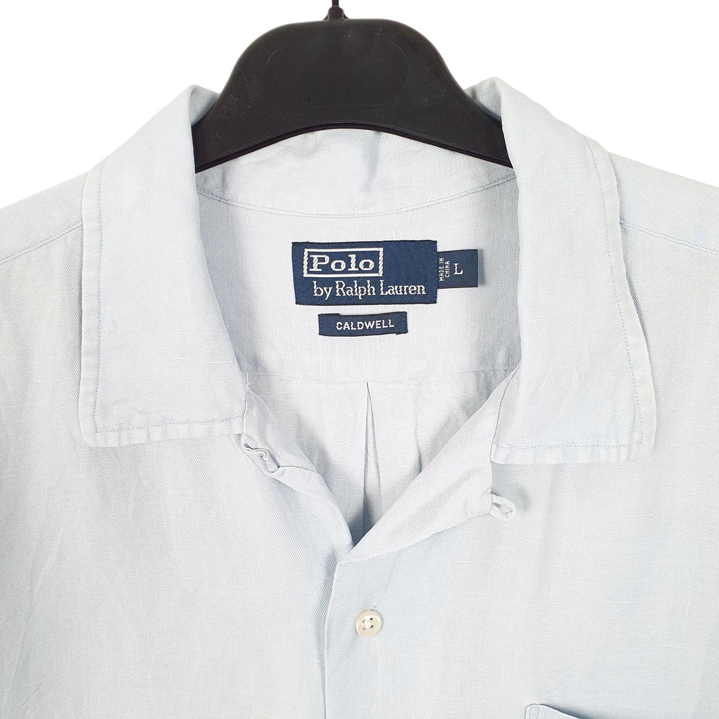 Ralph Lauren Caldwell Short Sleeve Regular Fit Linen Shirt Blue