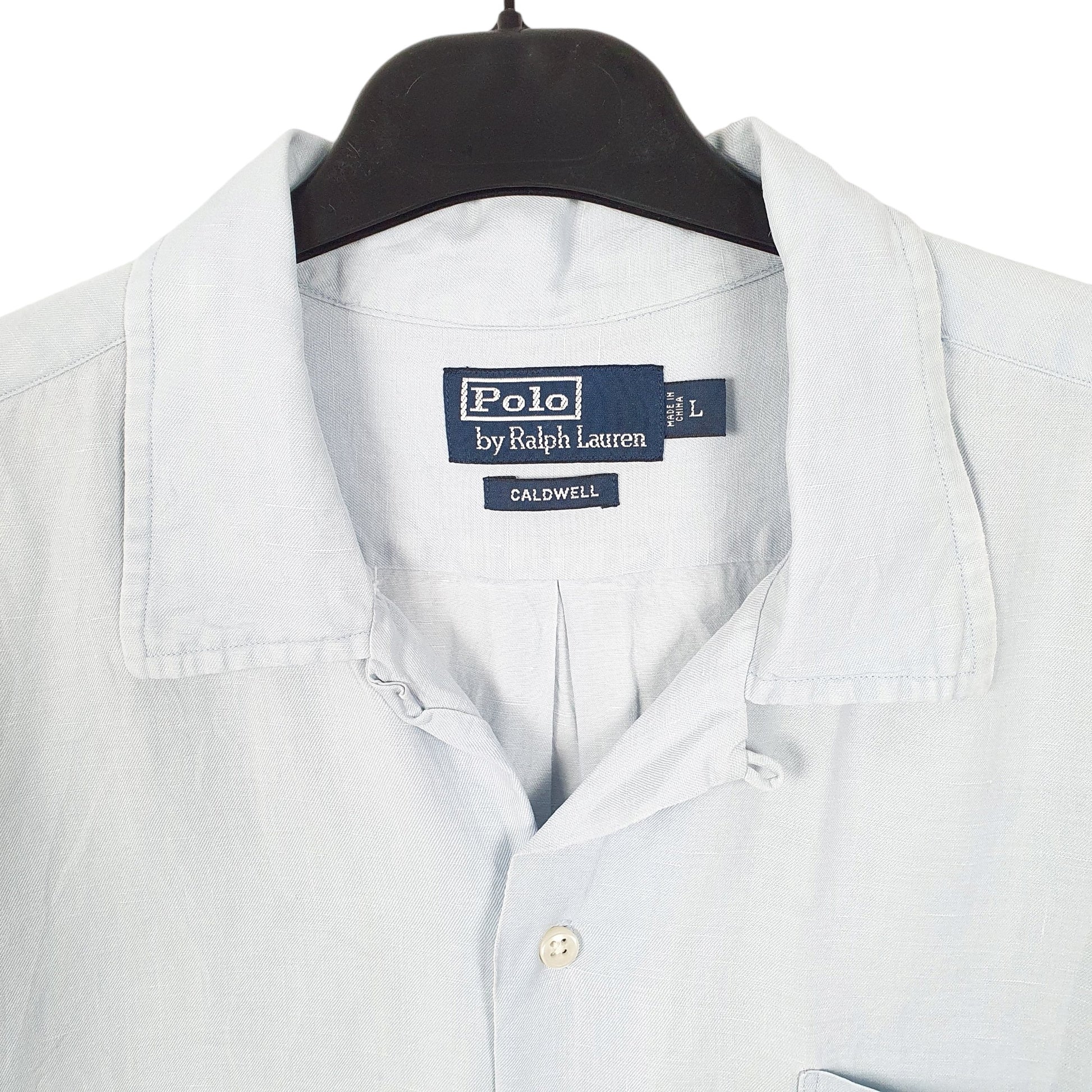 Ralph Lauren Caldwell Short Sleeve Regular Fit Linen Shirt Blue