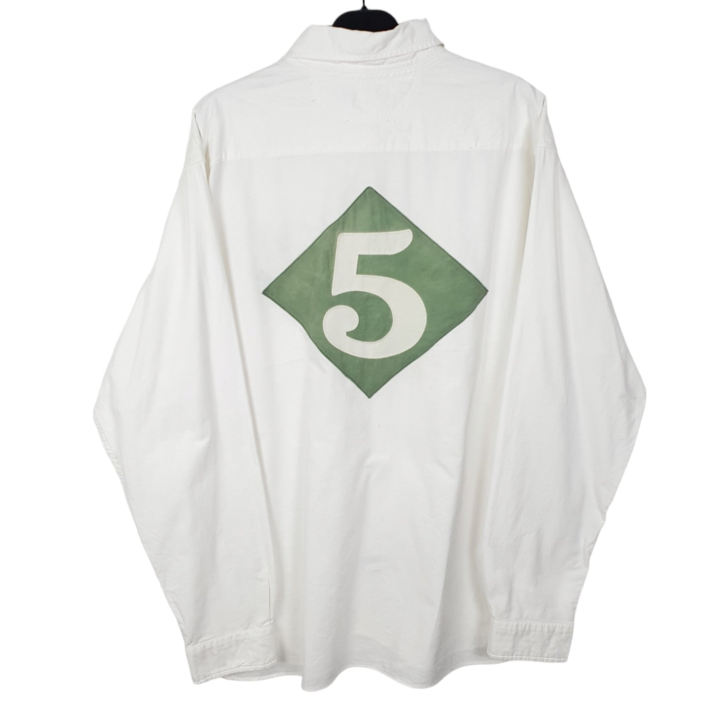 Mens White Ralph Lauren Oxford Skull Crossed Bones Polo Long Sleeve Shirt