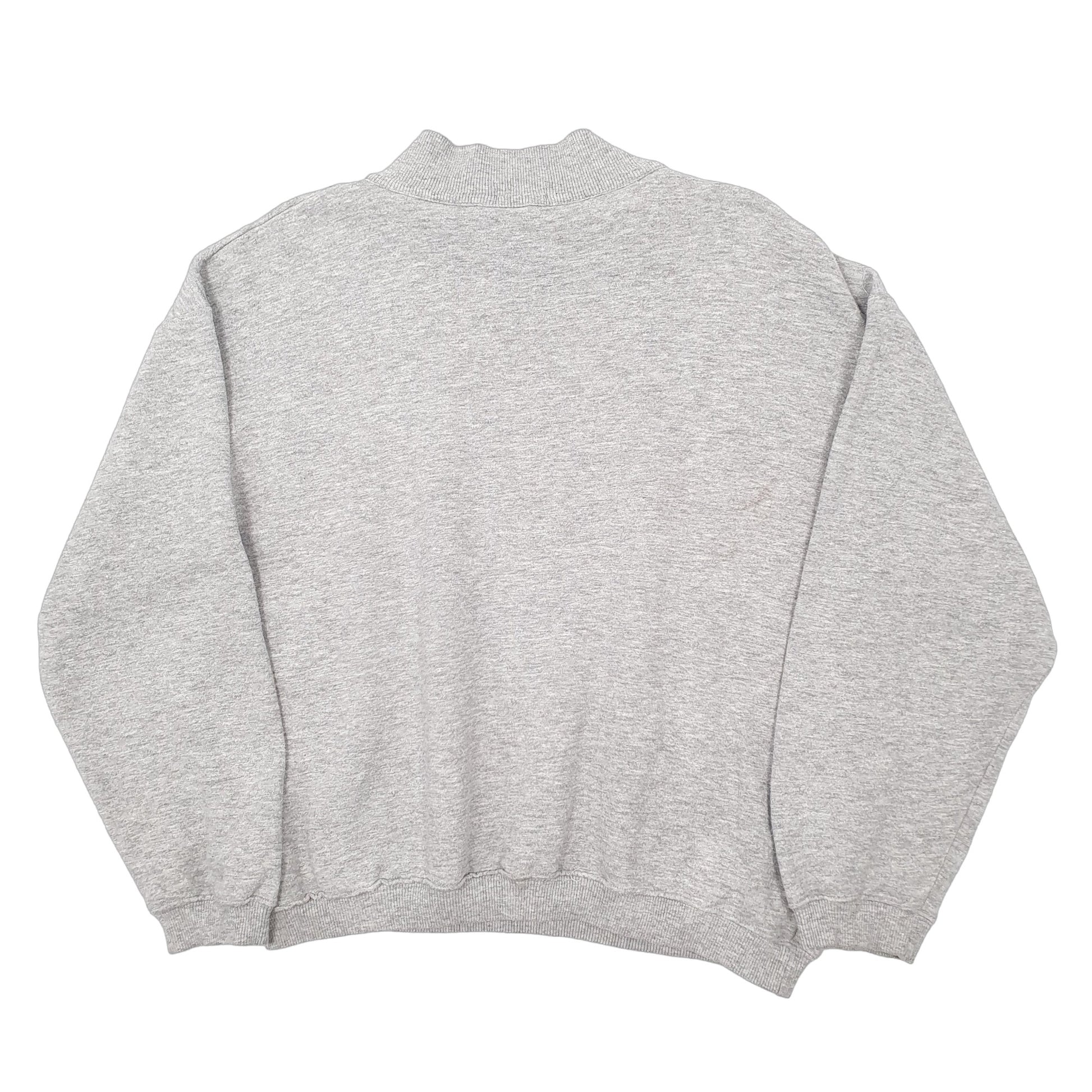 Mens Grey Lacoste Vintage Izod Spellout Quarter Zip Jumper