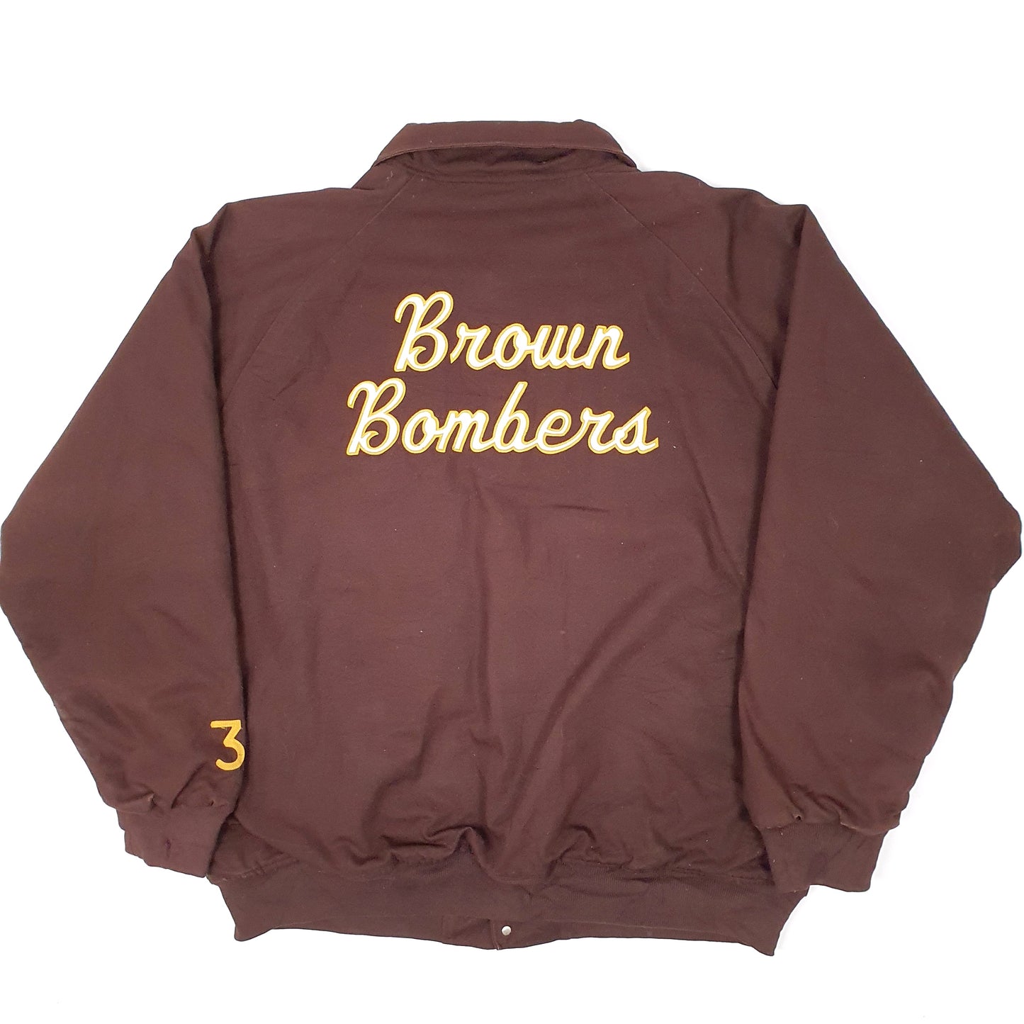 Mens Brown Stall & Dean USA Football Brown Bombers NFL Bomber Jacket Coat