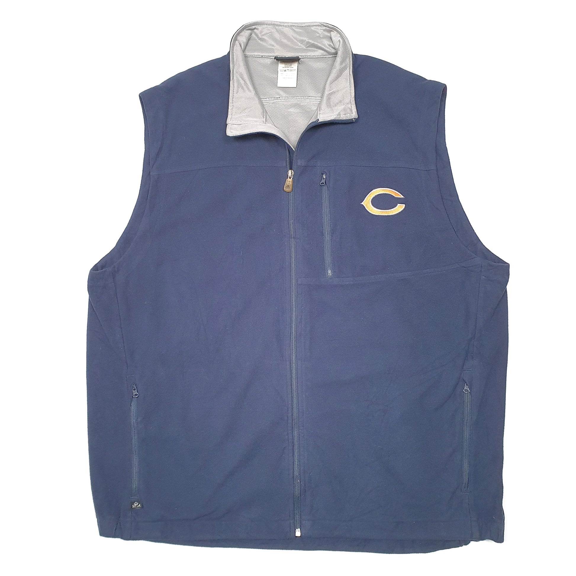 Mens Navy NFL Shield Gear Chicago Bears American Football Gilet Jumper