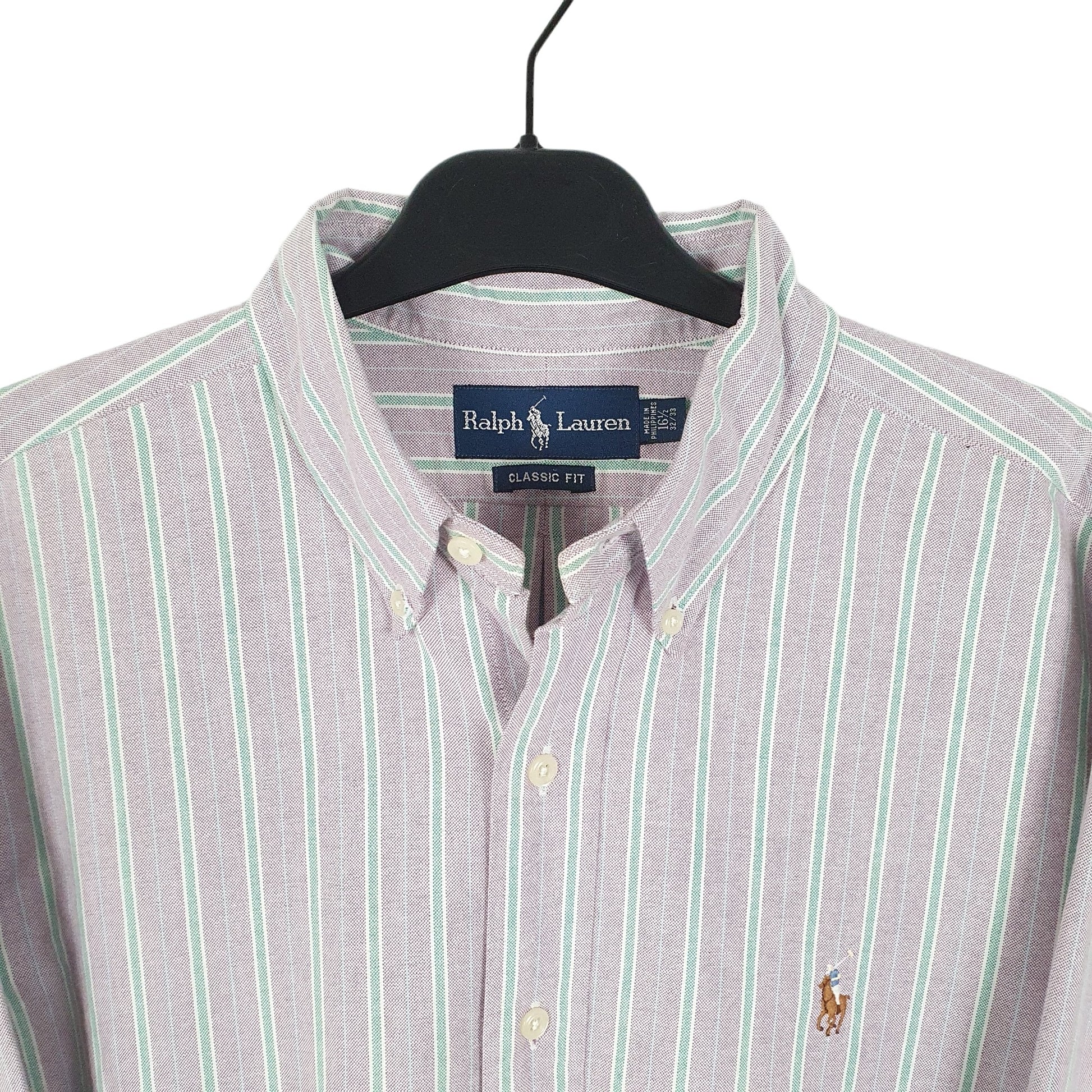 Ralph Lauren Long Sleeve Classic Fit Striped Shirt Pink
