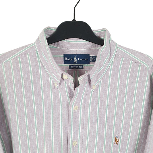 Ralph Lauren Long Sleeve Classic Fit Striped Shirt Pink