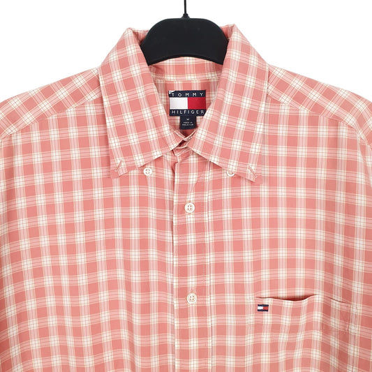 Tommy Hilfiger Short Sleeve Regular Fit Check Shirt Peach