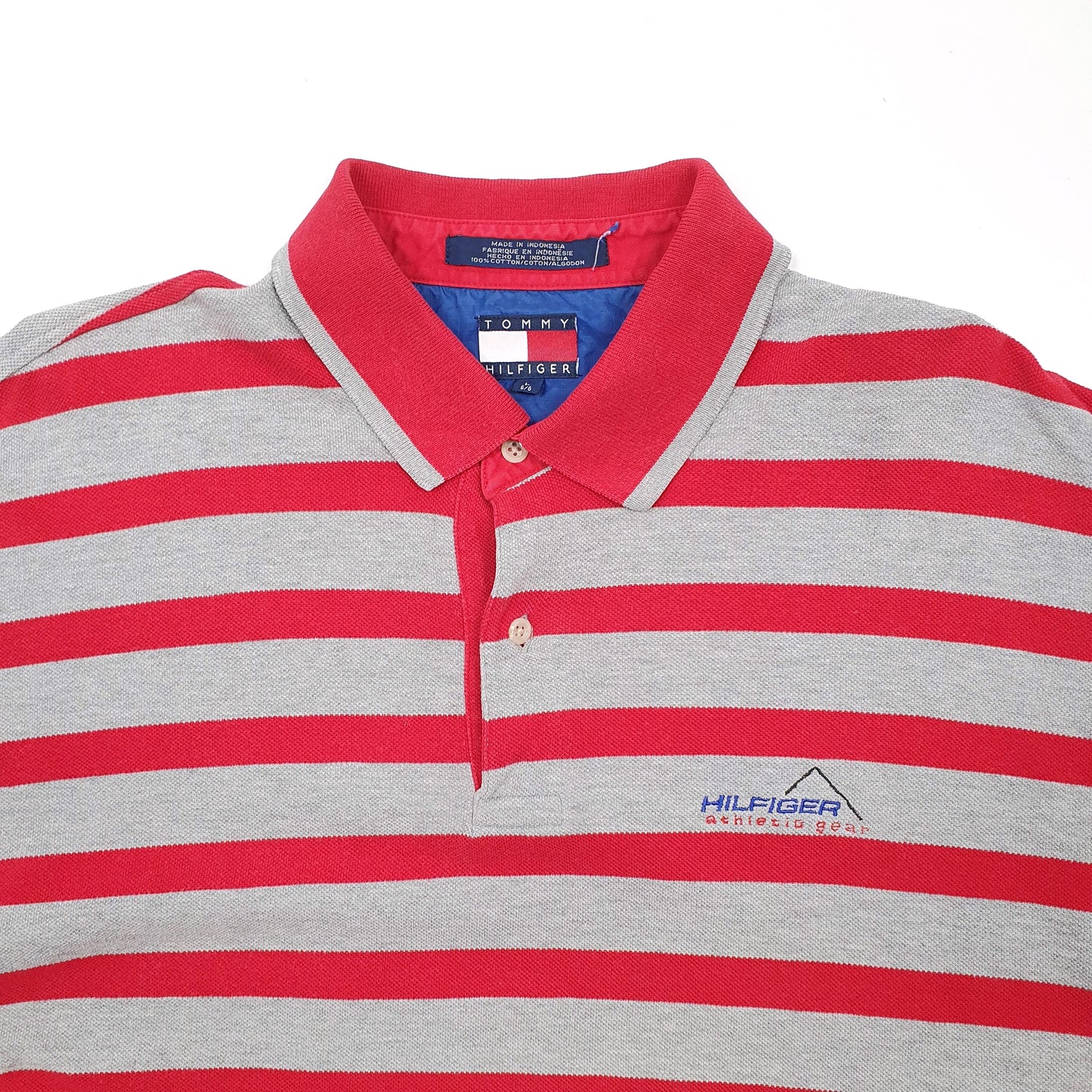 Mens Grey Tommy Hilfiger Athletic Gear Vintage Short Sleeve Polo Shirt