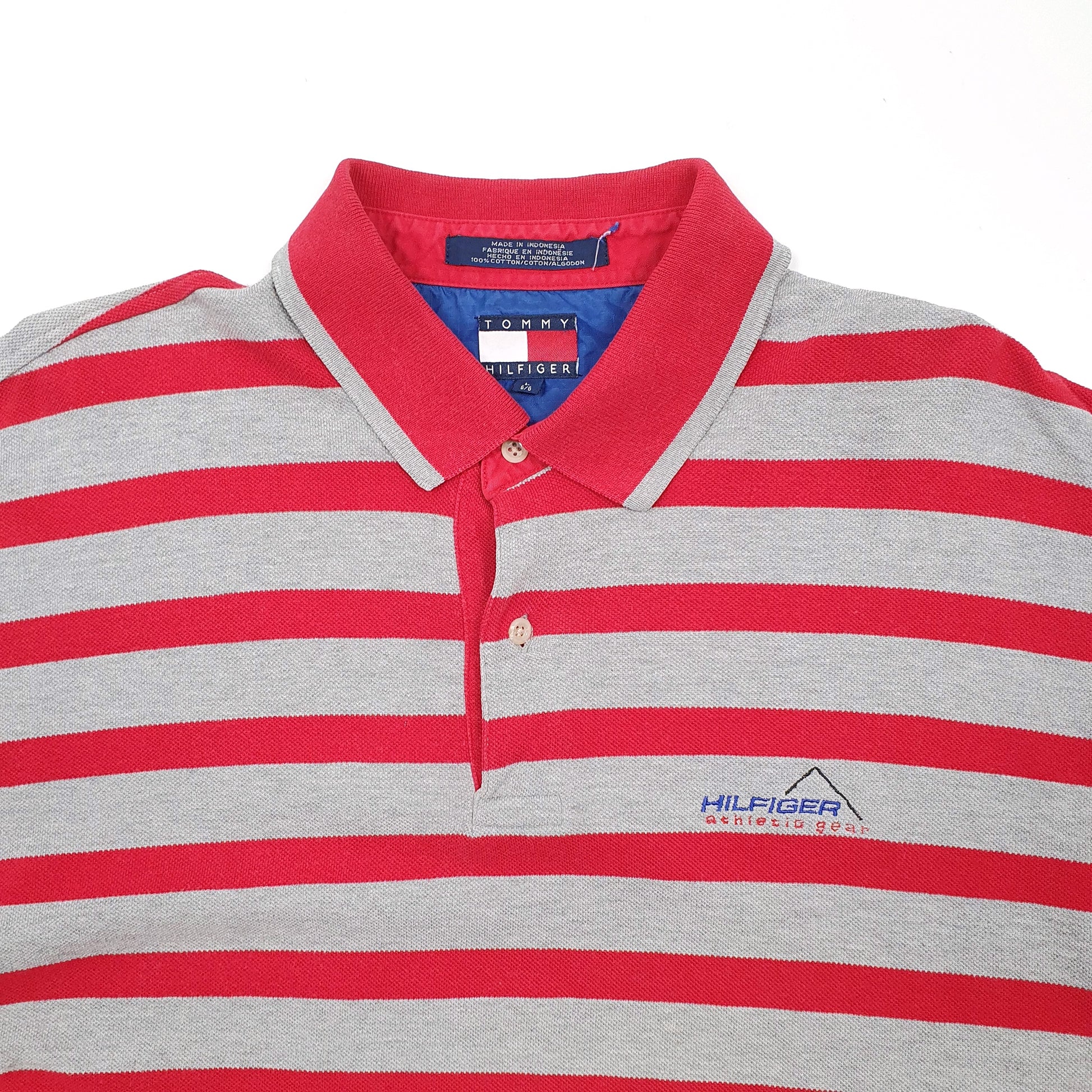 Mens Grey Tommy Hilfiger Athletic Gear Vintage Short Sleeve Polo Shirt