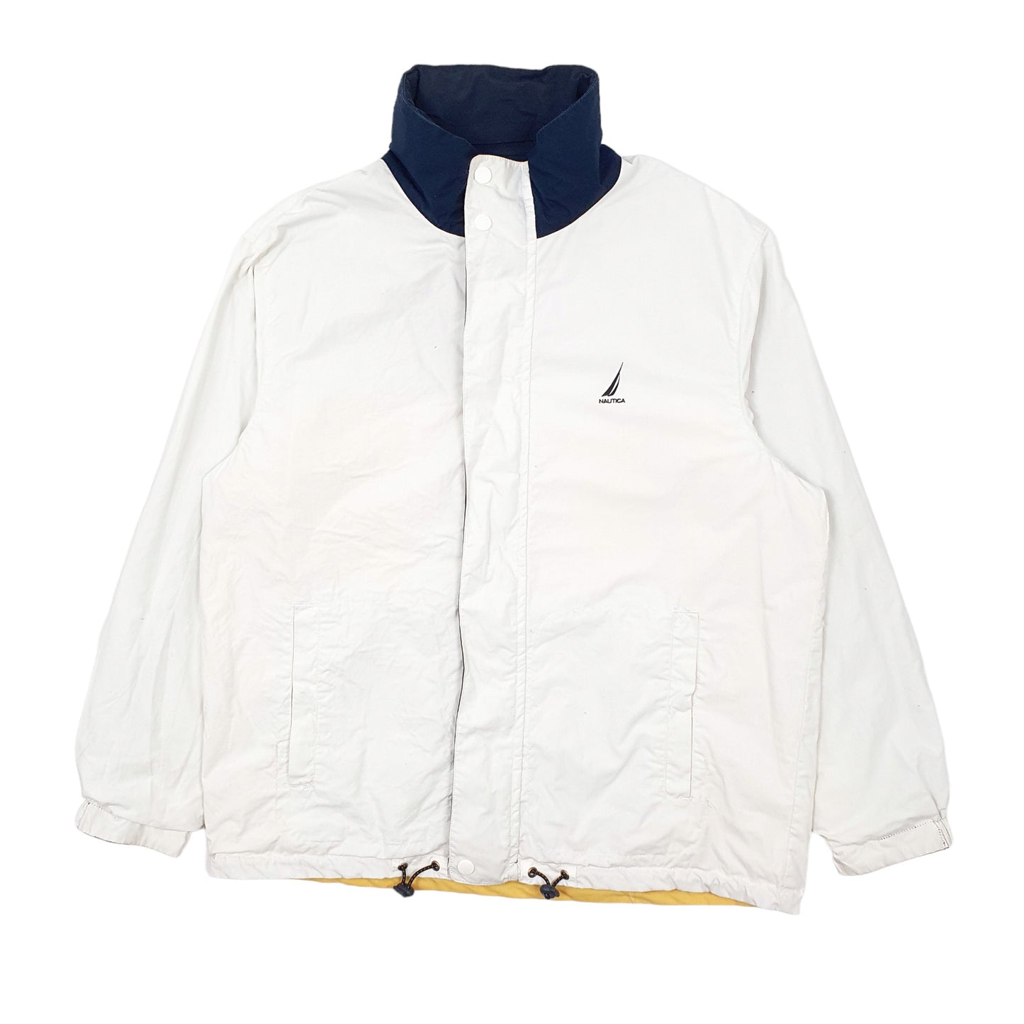 Mens Yellow Nautica Reversible Hooded Sailing  Coat