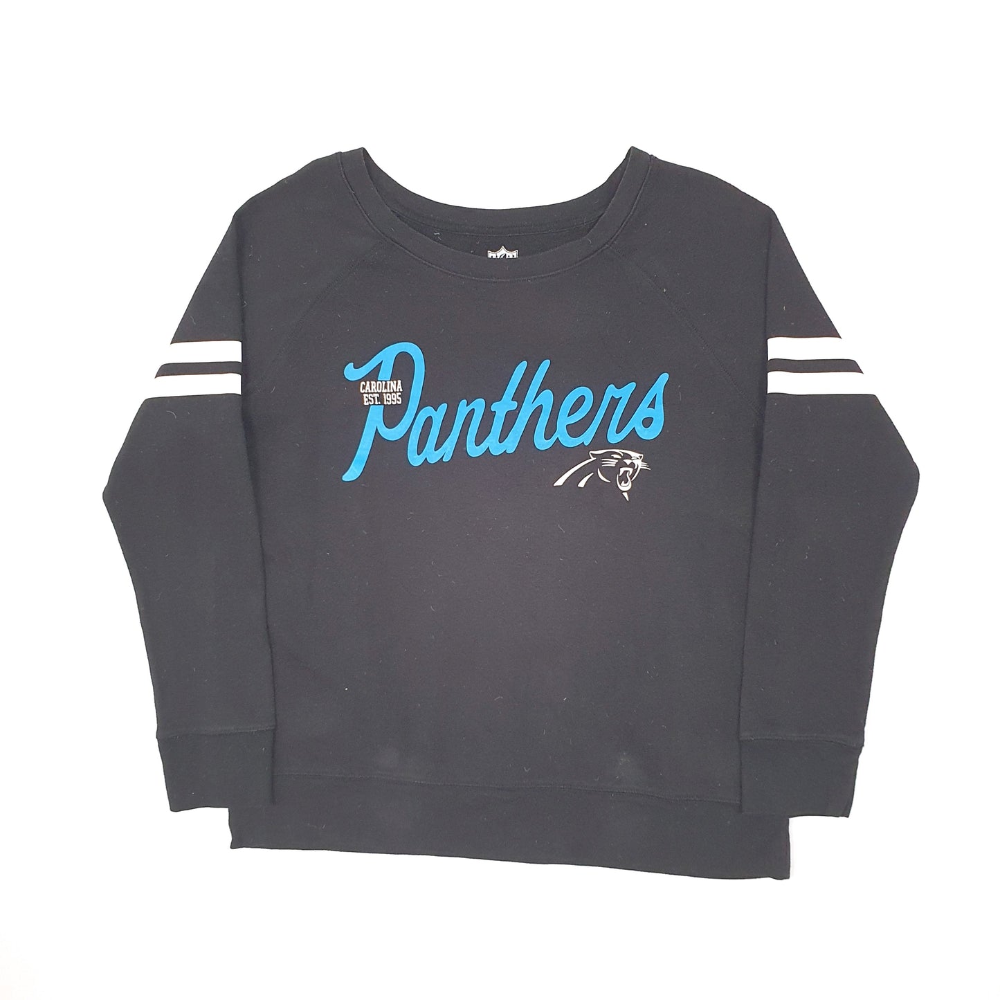 Womens Black NFL Carolina Panthers Football Crewneck Jumper