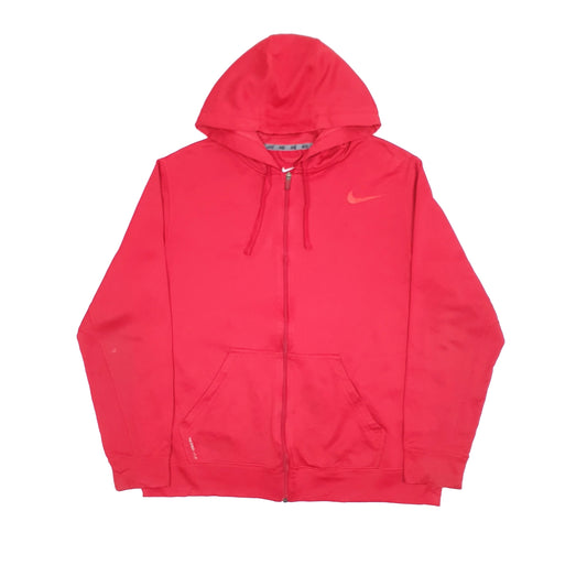 Mens Red Nike Therma Fit Hoodie Full Zip Jumper