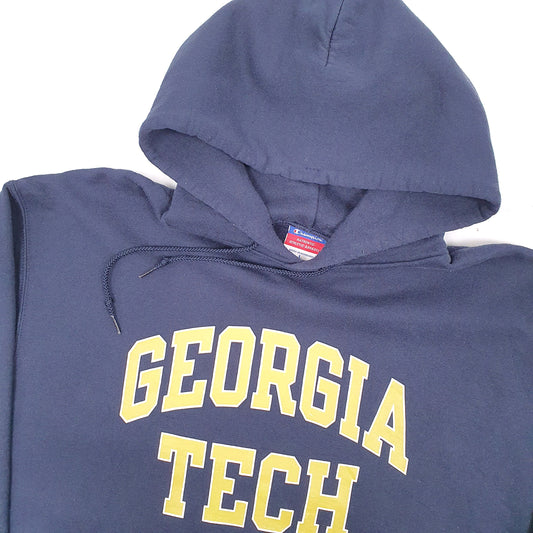 Mens Navy Champion Georgia Tech USA Hoodie Jumper