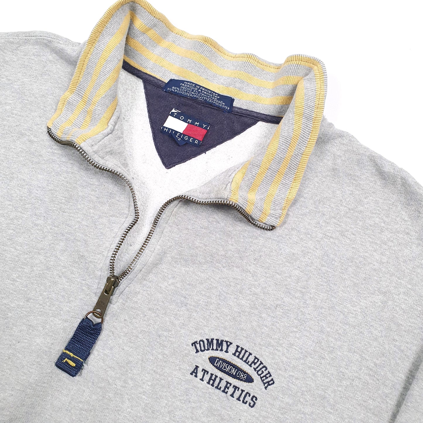 Tommy Hilfiger Athletics Spellout Quarter Zip L Grey