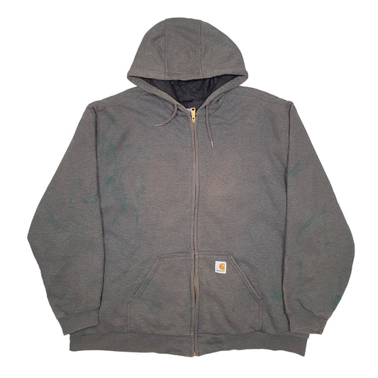 Mens Grey Carhartt Thermal Lined Full Zip Jumper
