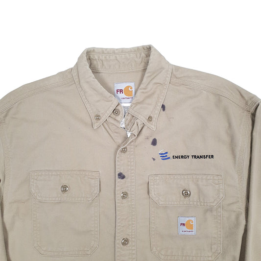 Mens Beige Carhartt FR Shacket Long Sleeve Shirt