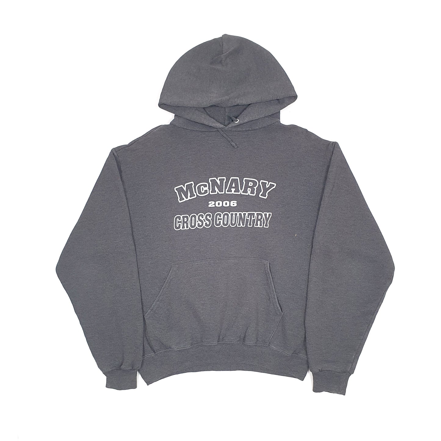 Jerzees USA Vintage Cross Country Hoodie M Grey