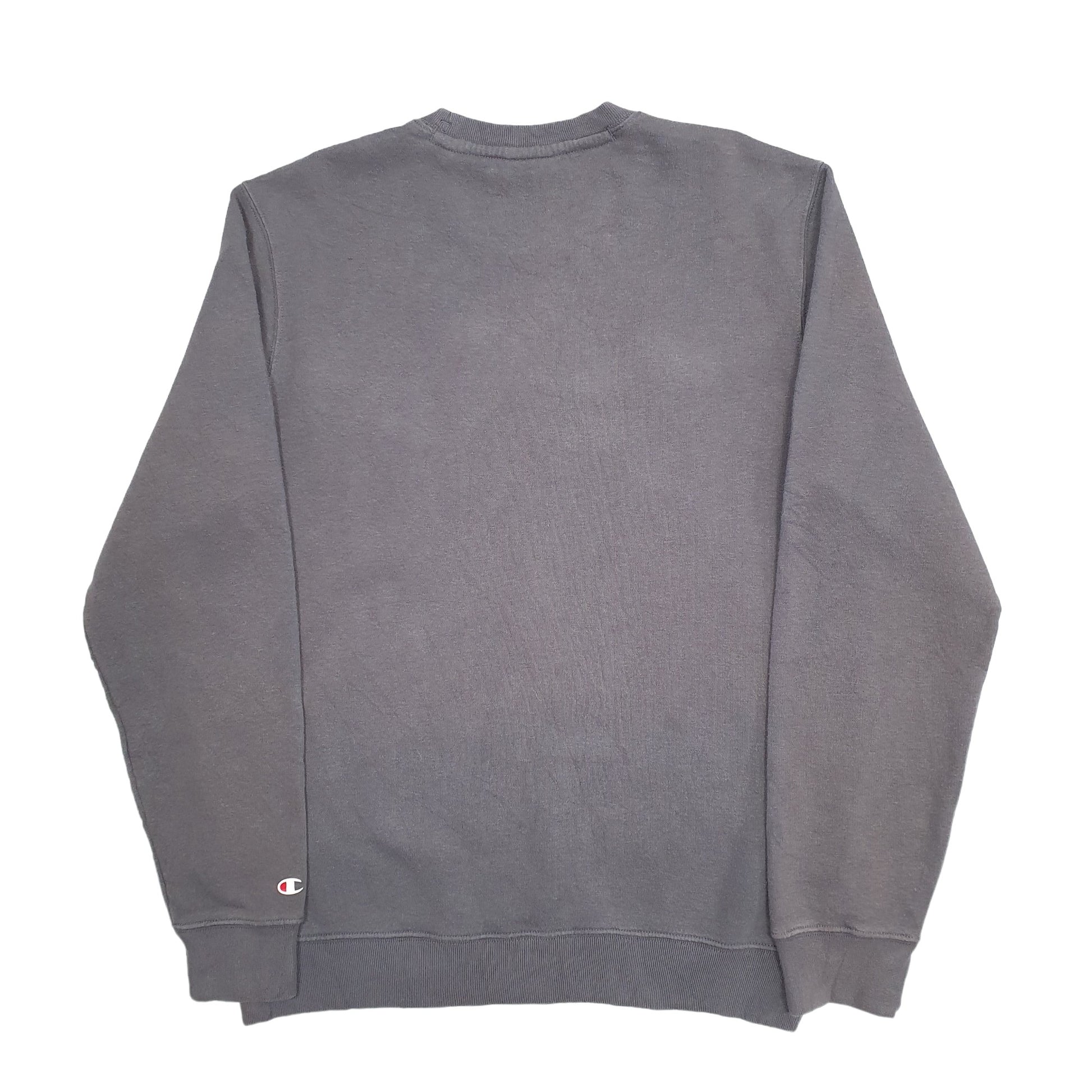 Mens Grey Champion Spellout Crewneck Jumper