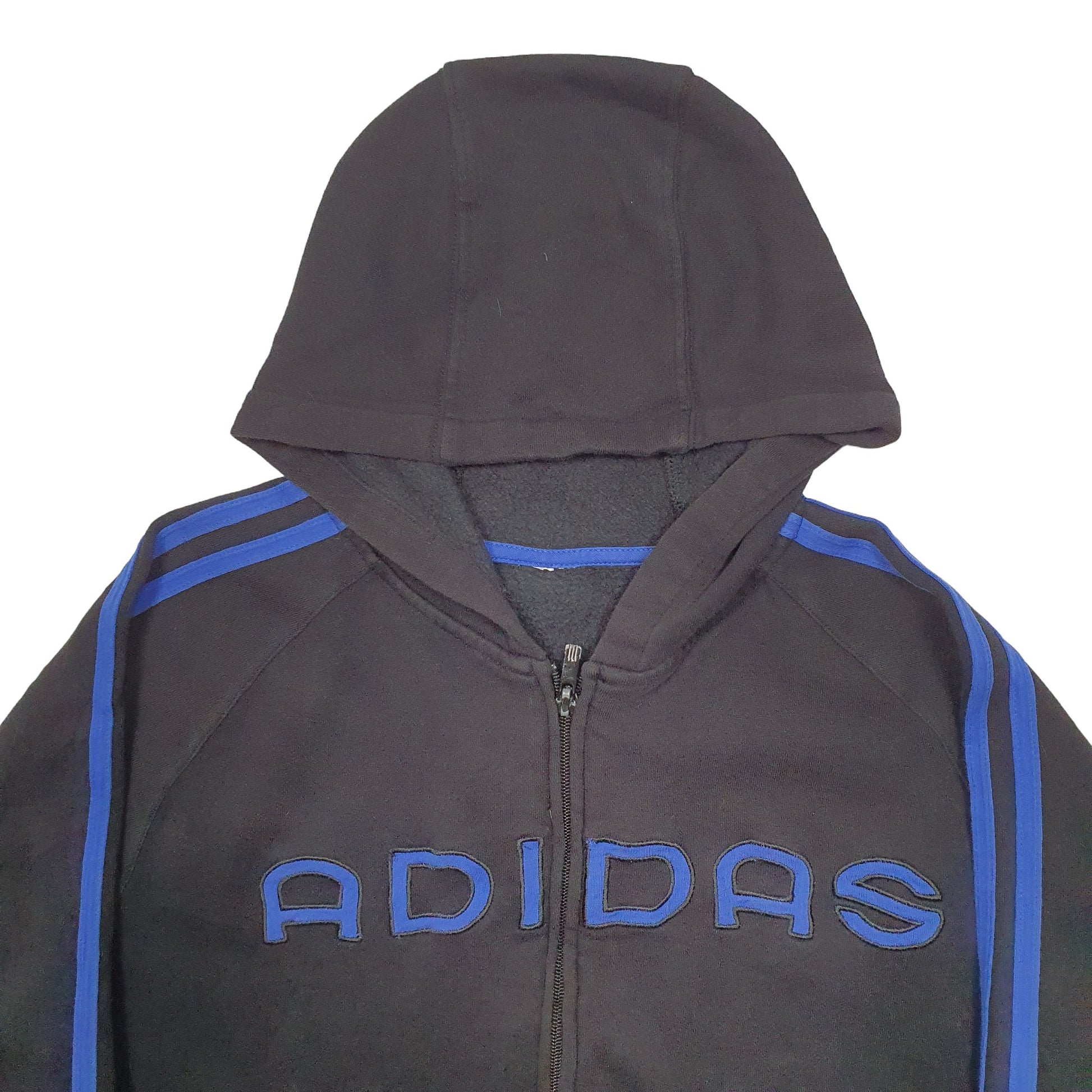 Mens Black Adidas Spellout Full Zip Jumper