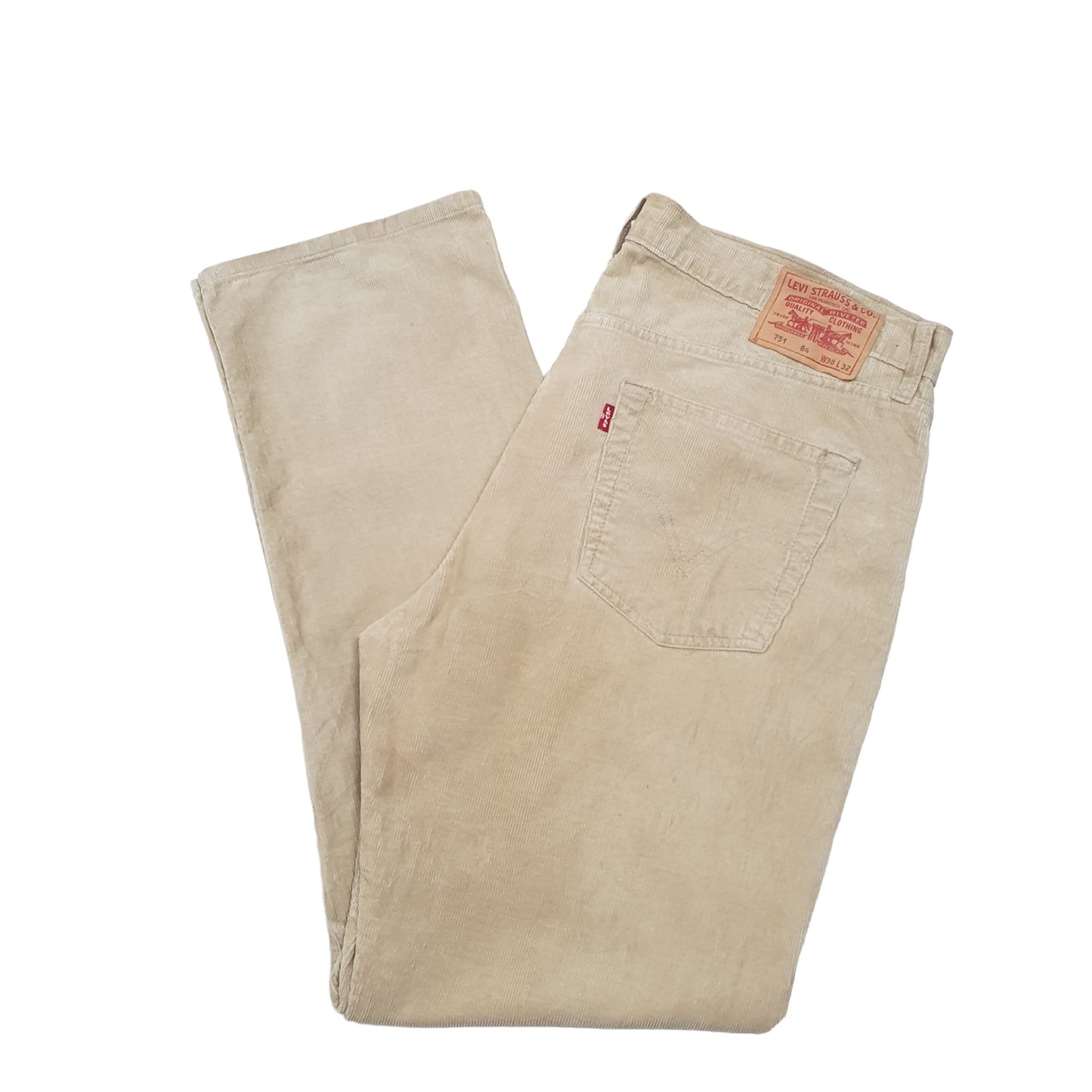 Mens Beige Levis 751 Corduroy Trousers