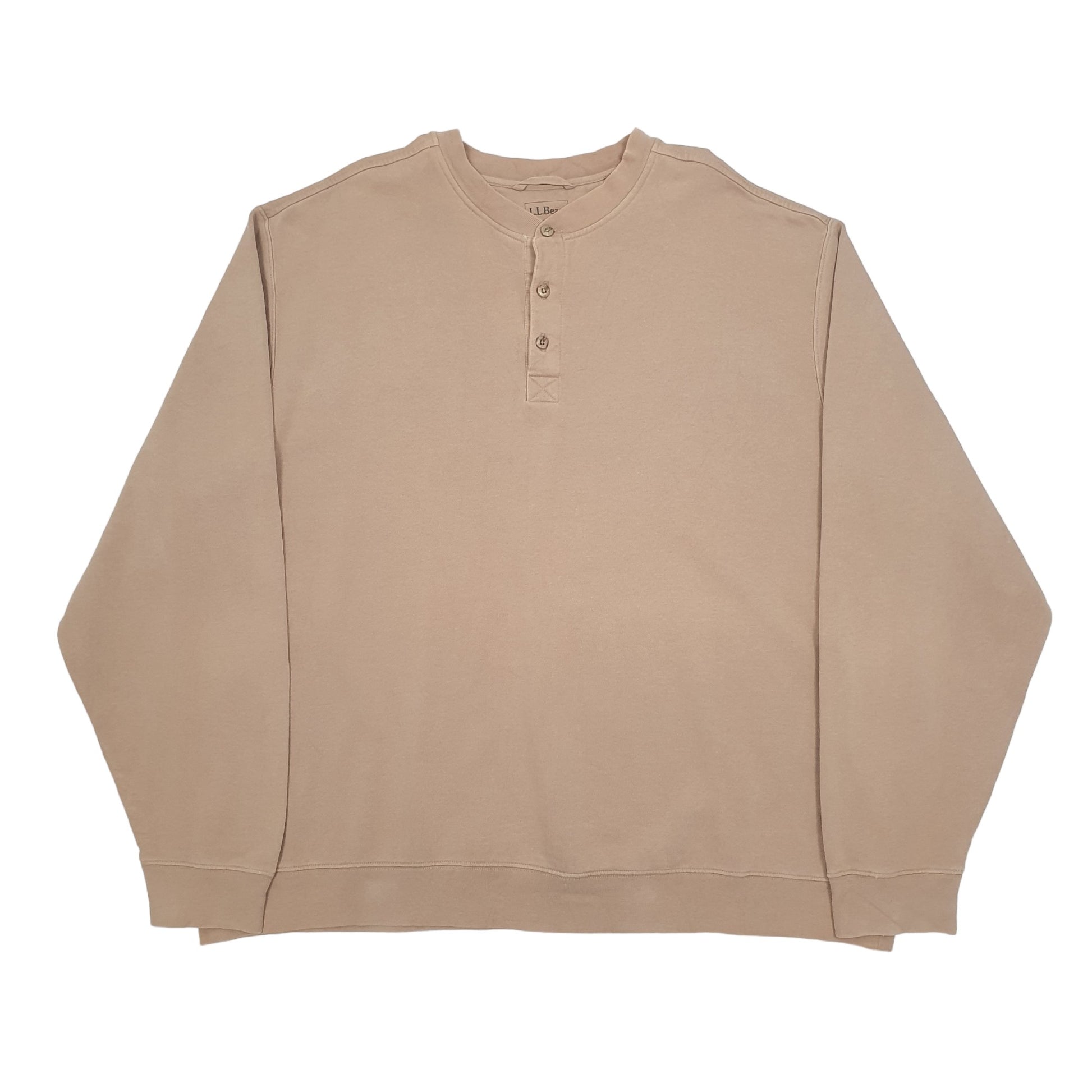 LL Bean Button up Quarter Zip XXXL Beige
