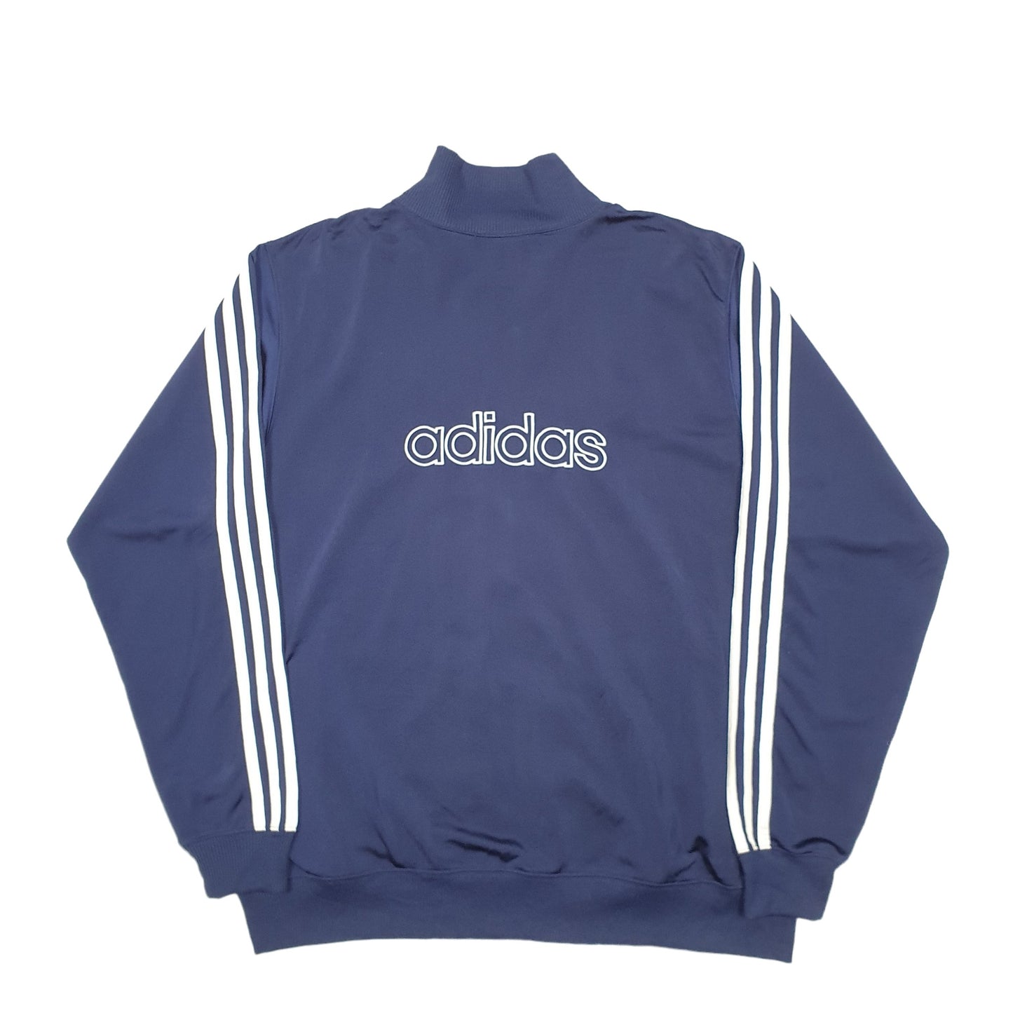 Mens Blue Adidas Spellout Full Zip Jumper