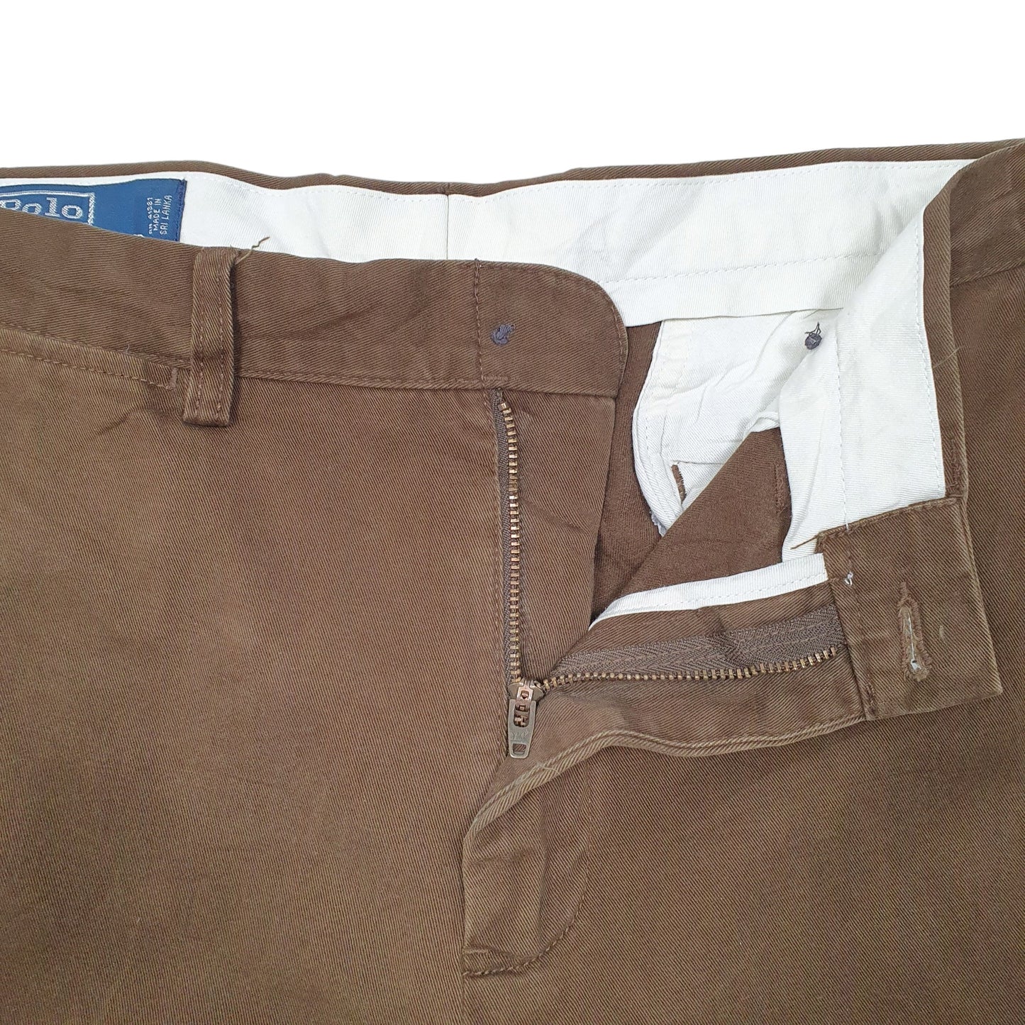 Mens Brown Polo Ralph Lauren Preston Pant Flat Front Chino Trousers