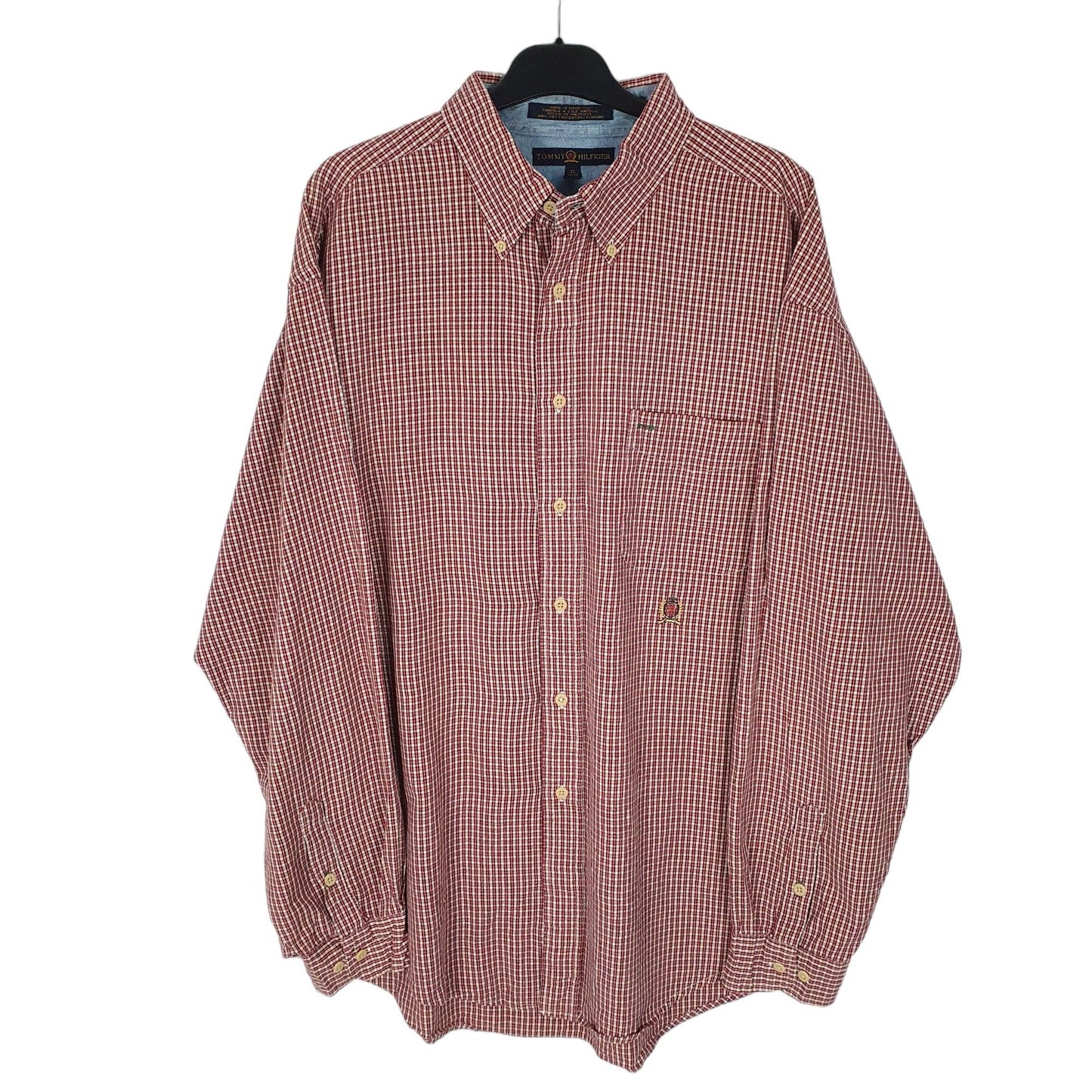 Tommy Hilfiger Long Sleeve Regular Fit Check Shirt Red