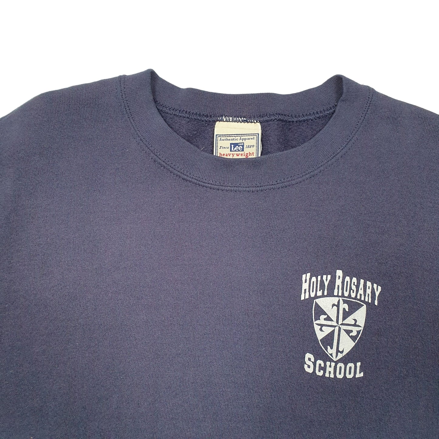 Mens Navy Lee Heavyweight Holy Rosary School Crewneck Jumper