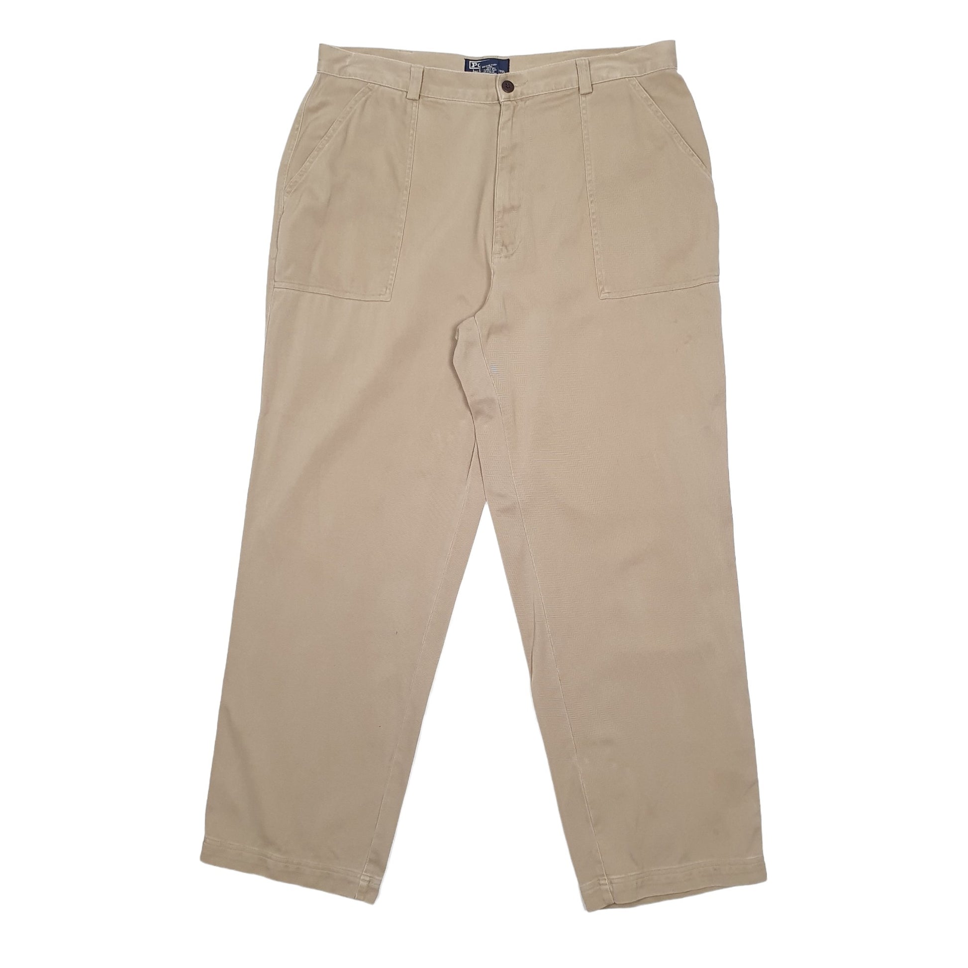Mens Beige Polo Ralph Lauren Fatigue Pants Baggy Chino Trousers