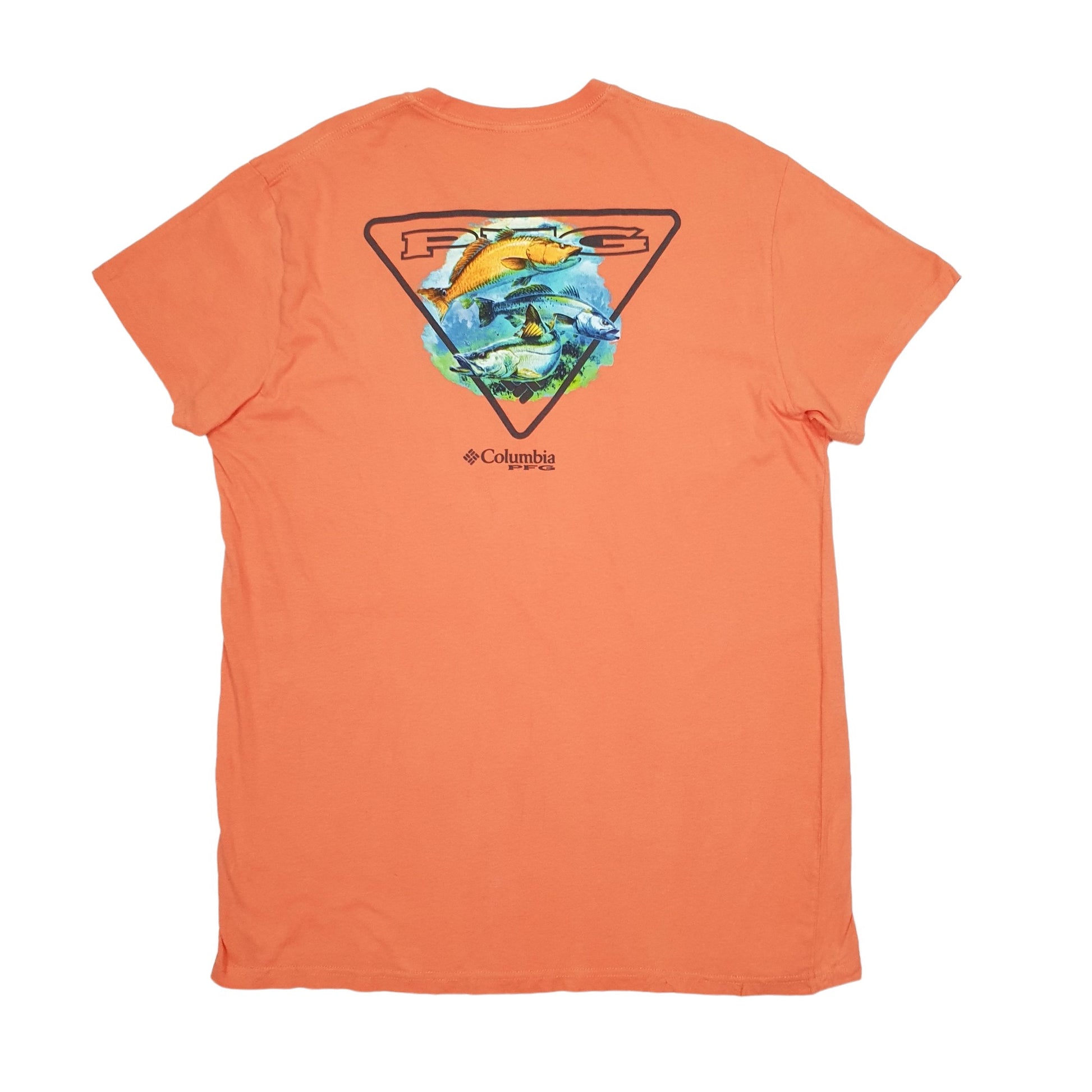 Mens Orange Columbia Sportswear  Short Sleeve T Shirt