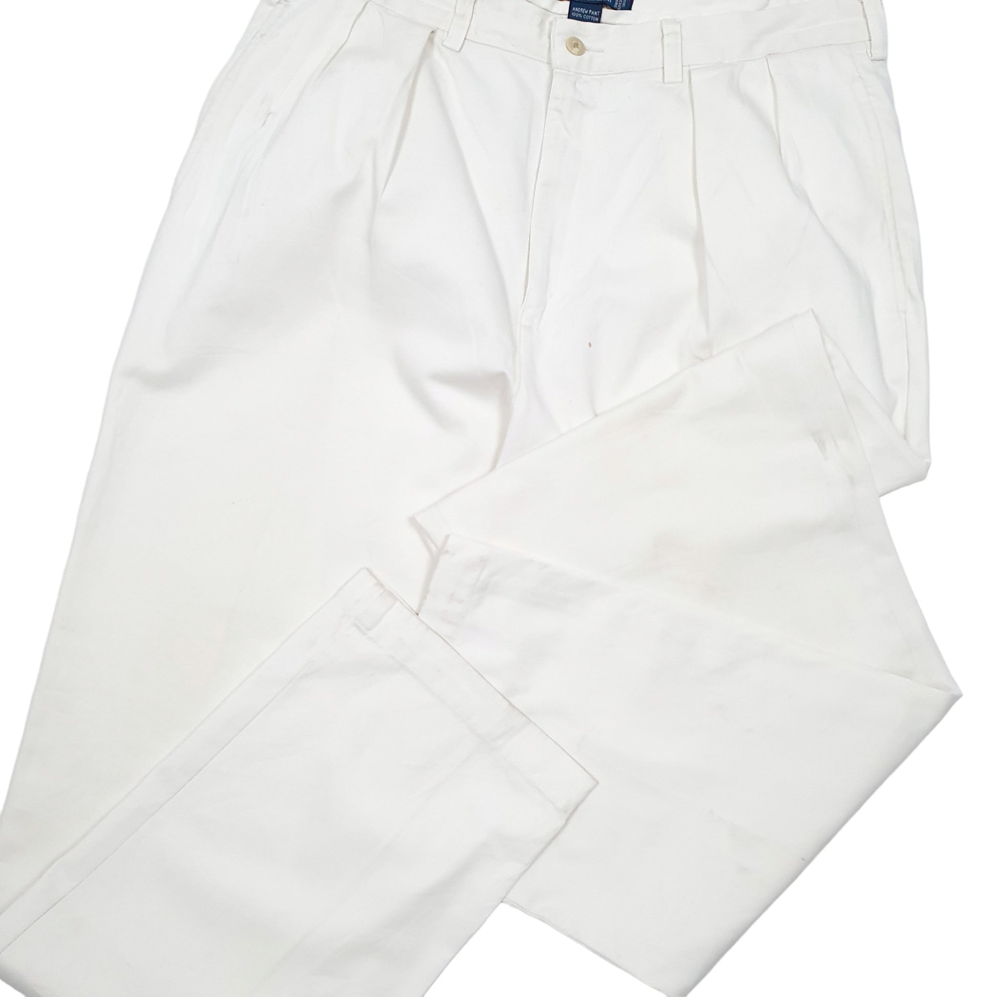 Mens Cream Polo Ralph Lauren Andrew Pant Double Pleated Chino Trousers