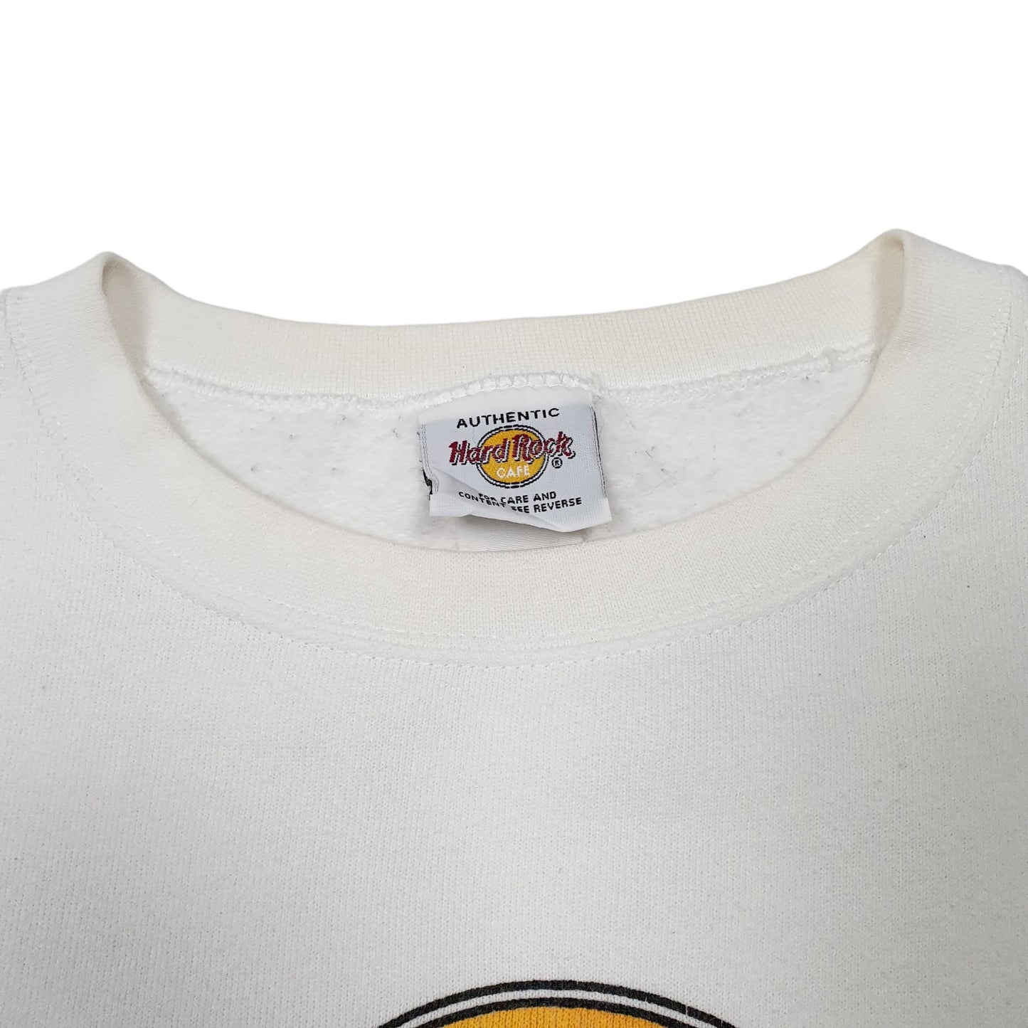 Mens White Hard Rock Cafe Sweatshirt Crewneck Jumper