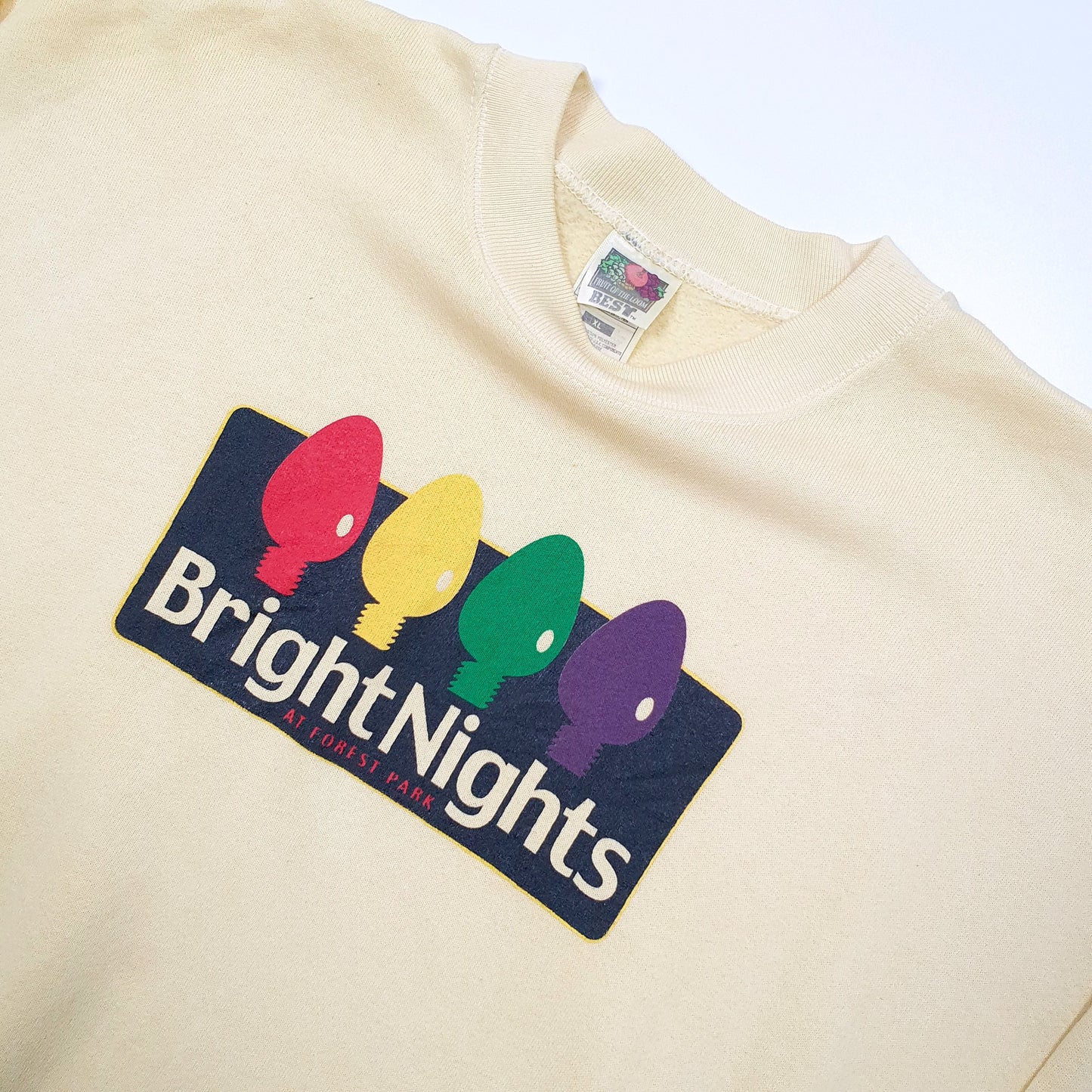 Fruit of the Loom 1990's Crewneck XL Yellow