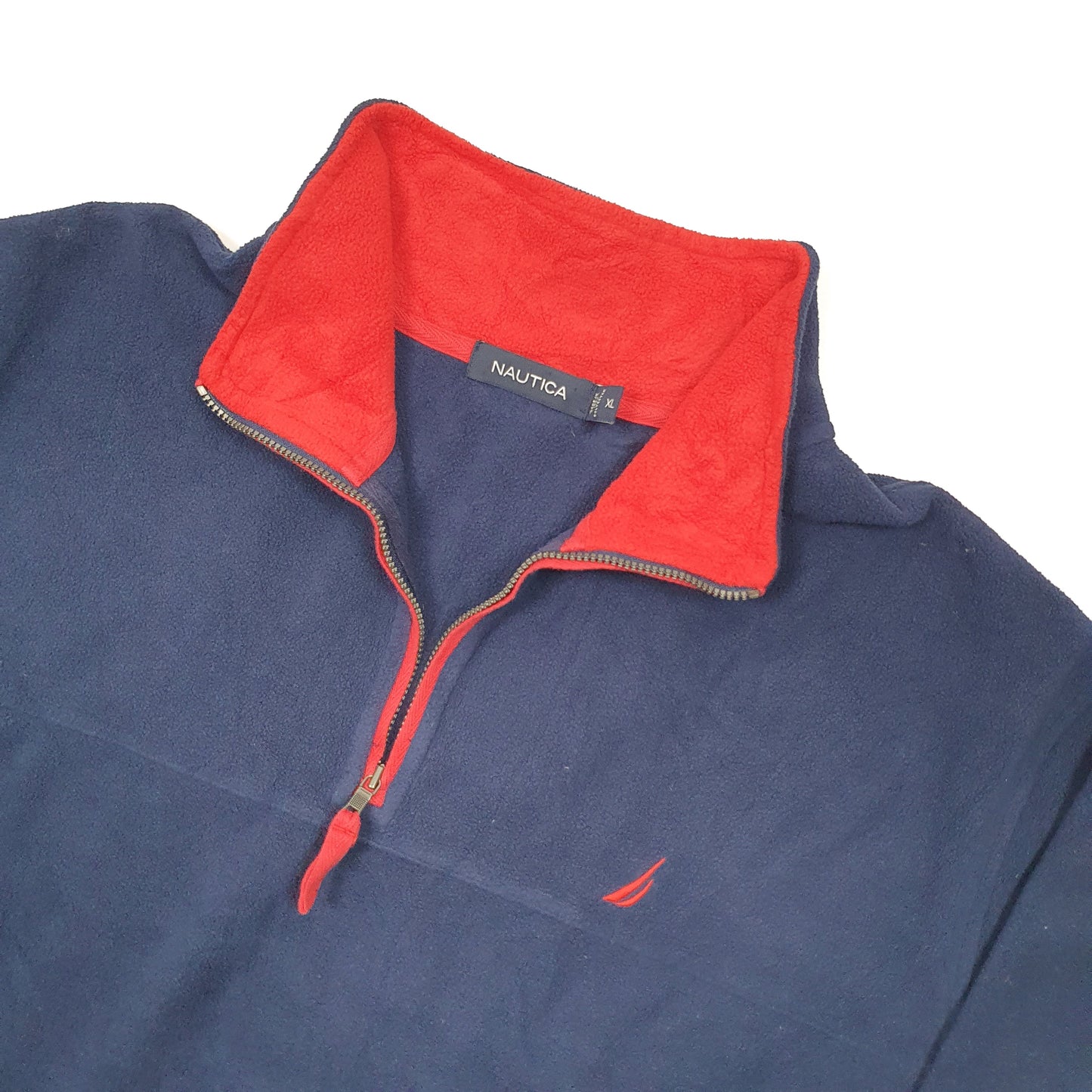 Nautica Quarter Zip Fleece XL Navy