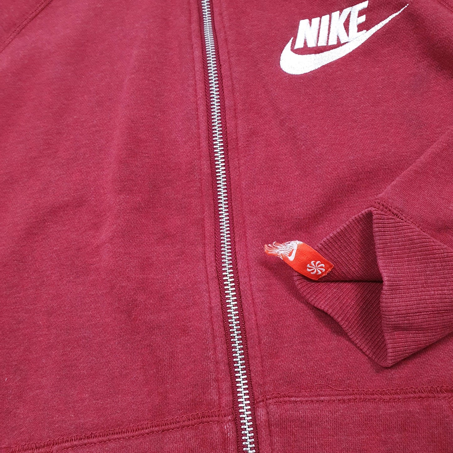 Mens Burgundy Nike Hoodie Sunburst Full Zip Jumper