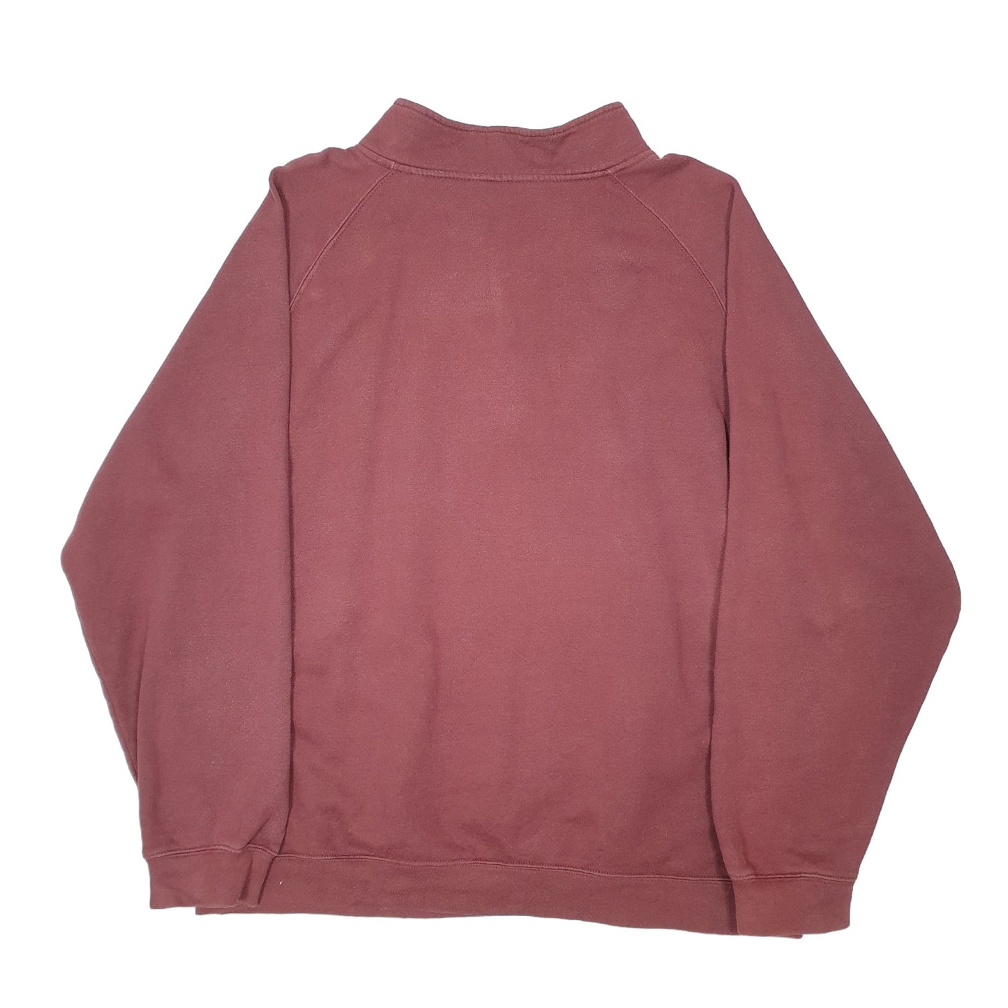 Mens Burgundy Reebok Sweater Sweatshirt Quarter Zip Jumper