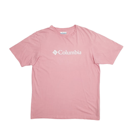 Mens Pink Columbia Sportswear  Short Sleeve T Shirt