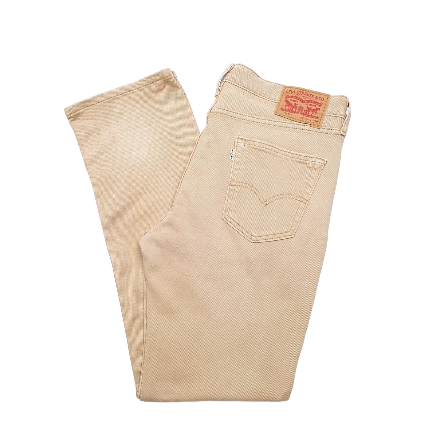 Levis 514 Straight Fit Jeans W34 L32 Beige