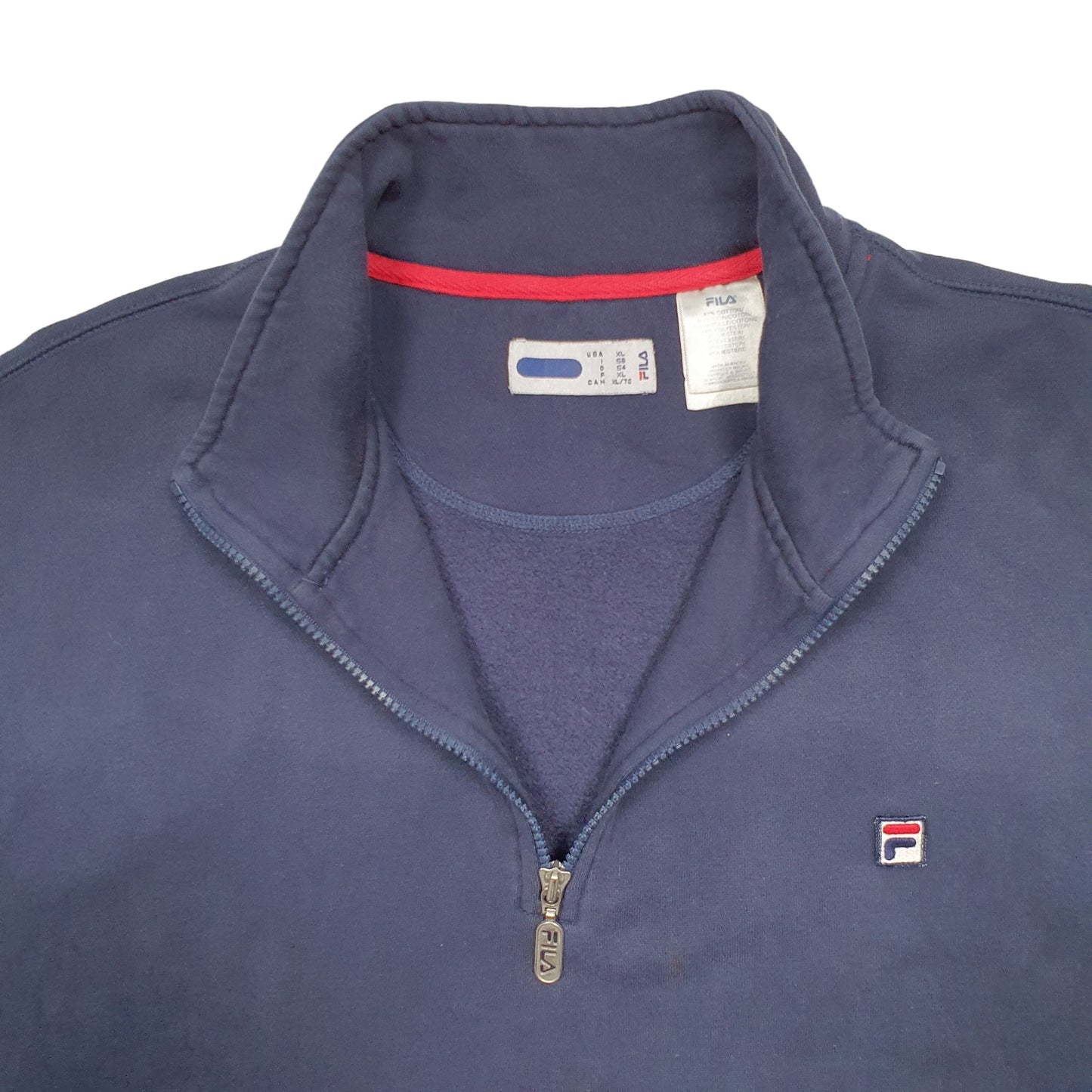 Mens Navy Fila  Quarter Zip Jumper