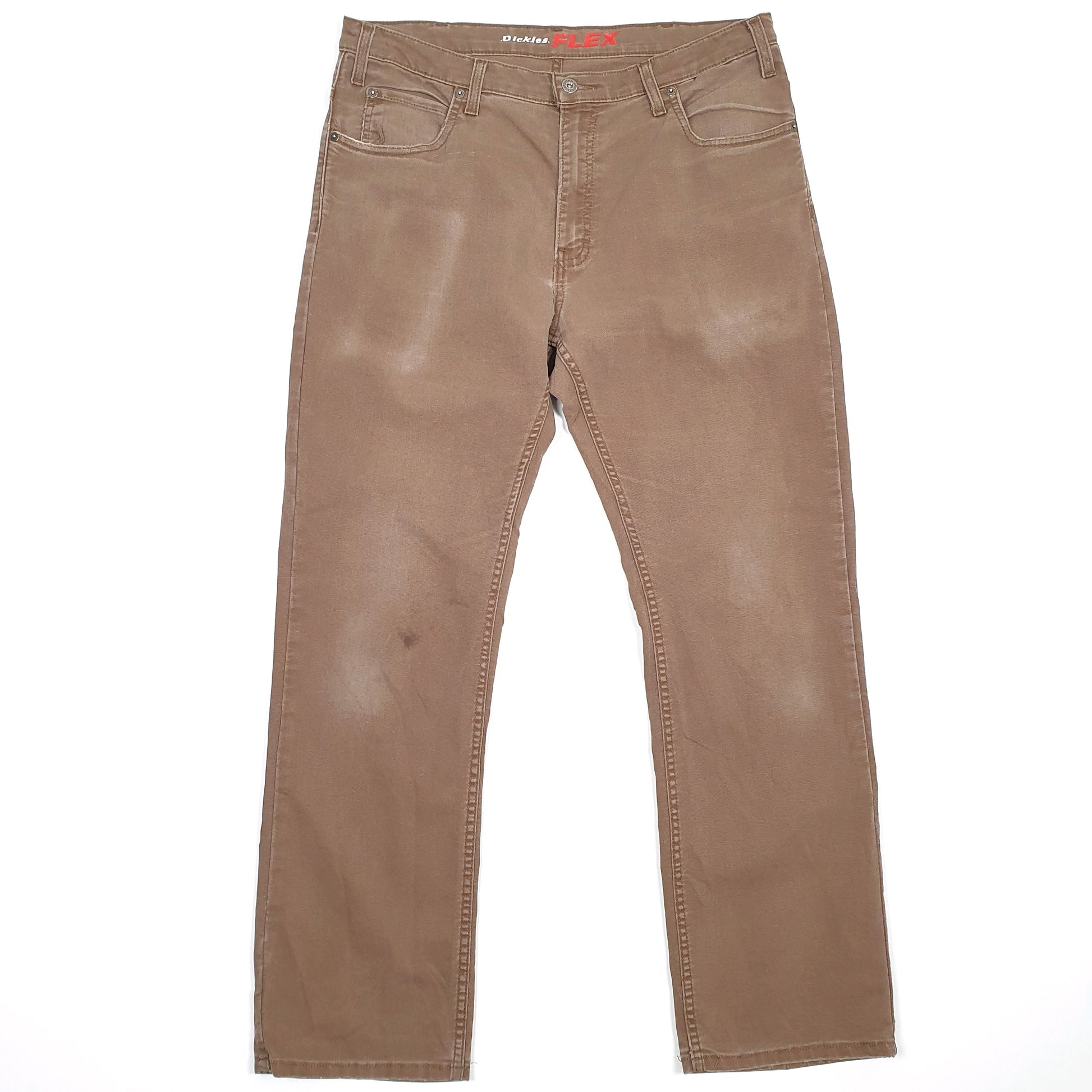 Mens Dickies Flex stretch Brown Carpenter Trousers W36 L31 Brown