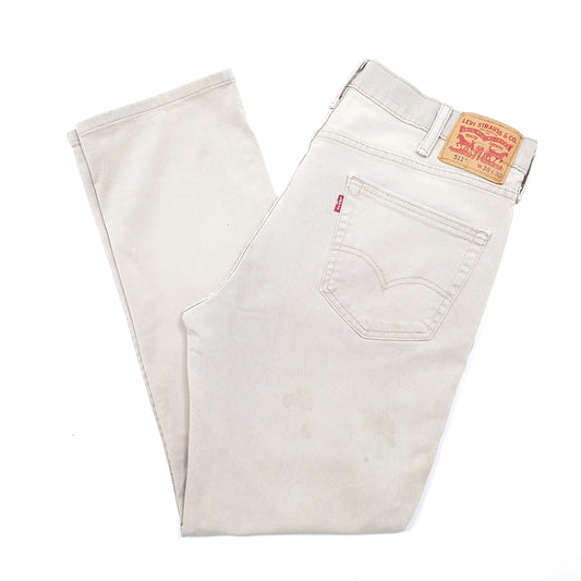 Levis 511 Slim Fit Jeans W38 L29 Beige